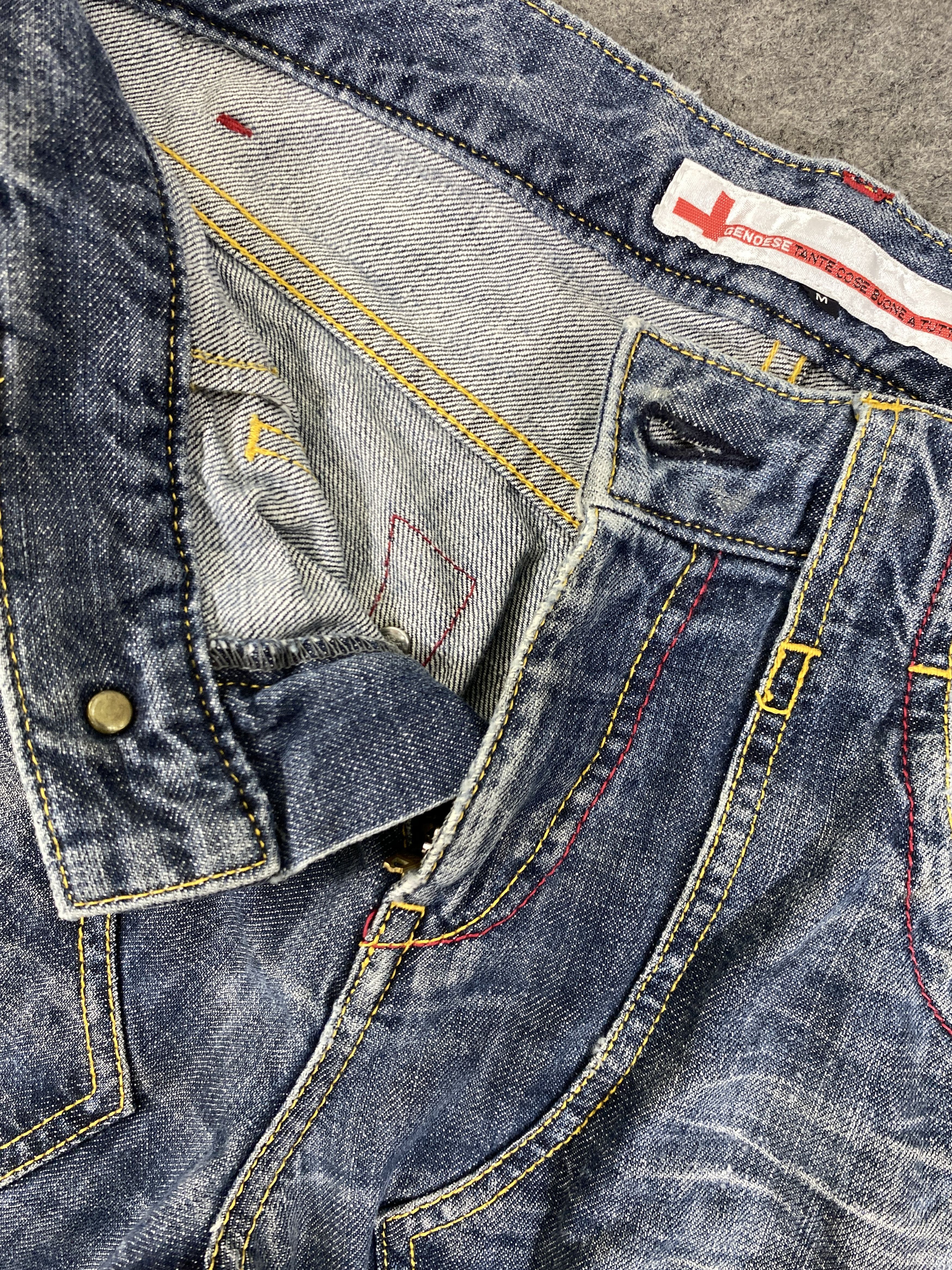 Japanese Brand Distressed Blue Vintage Genoese Flare Jeans 31x29.5 - JN3277 Size US 31 - 7 Thumbnail