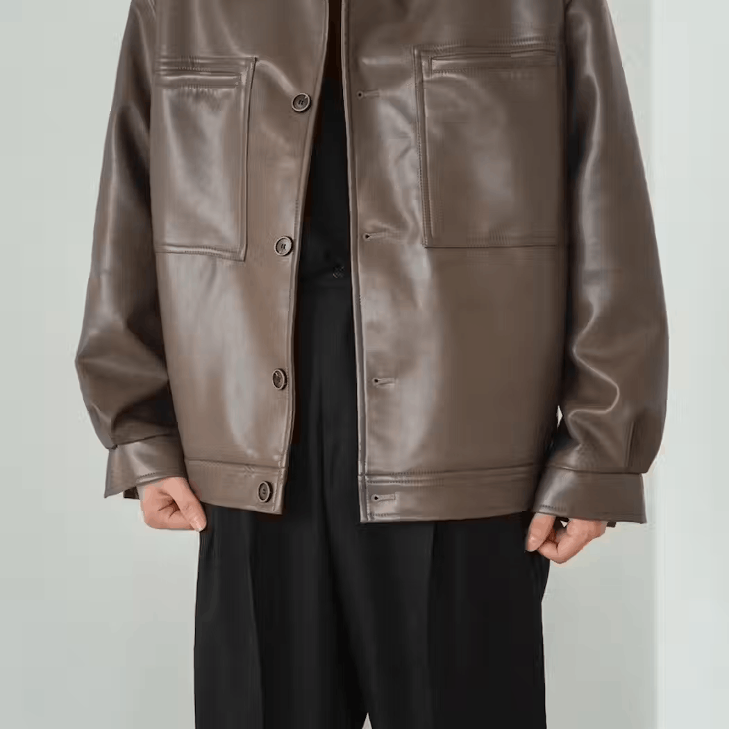 Japanese Brand × Vintage Korean fashion retro faux leather jacket Size US M / EU 48-50 / 2 - 4 Thumbnail