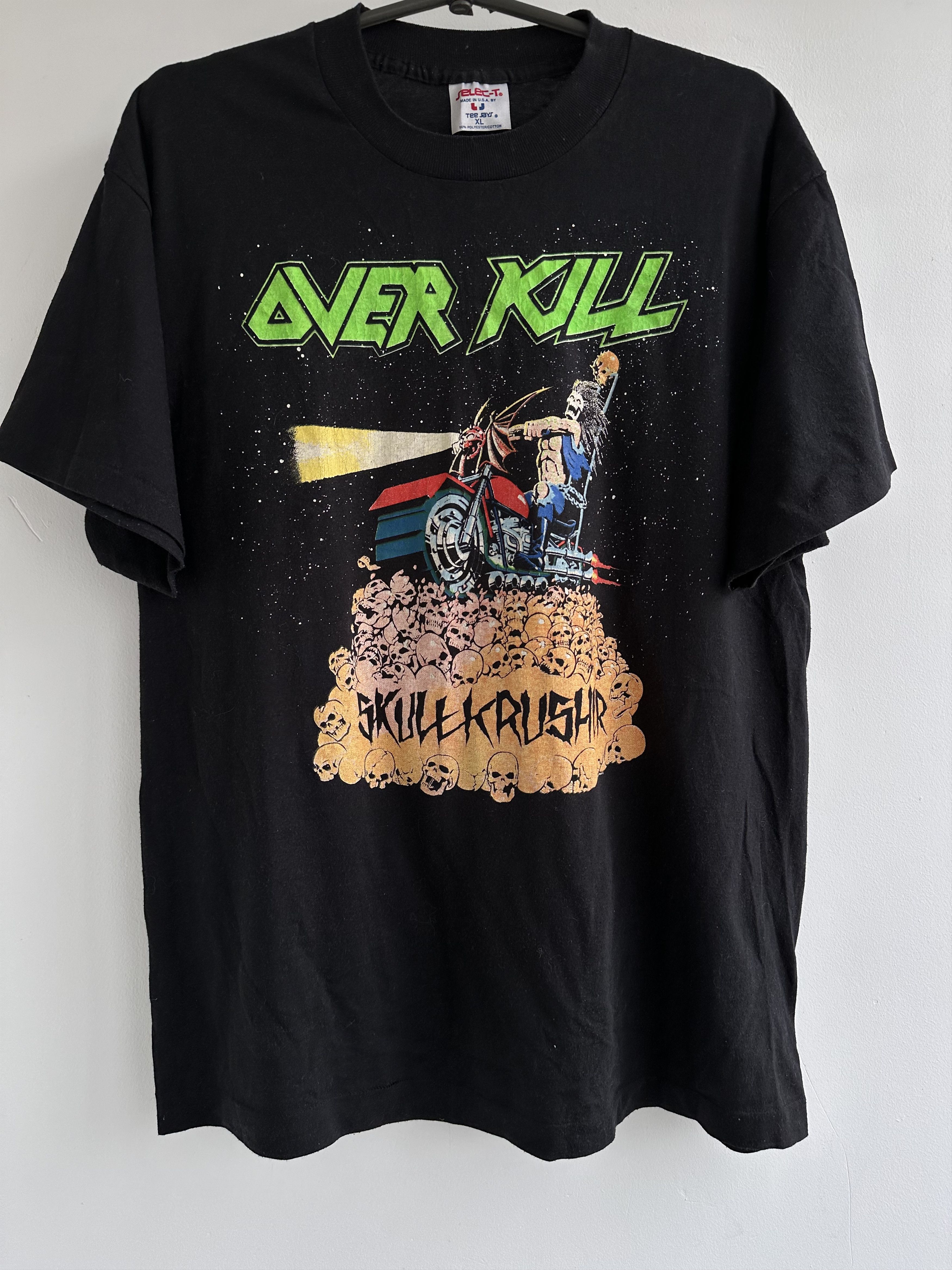 image of Band Tees x Vintage Over Kill Vintage T Shirt 1989 Skullkrusher in Black, Men's (Size XL)