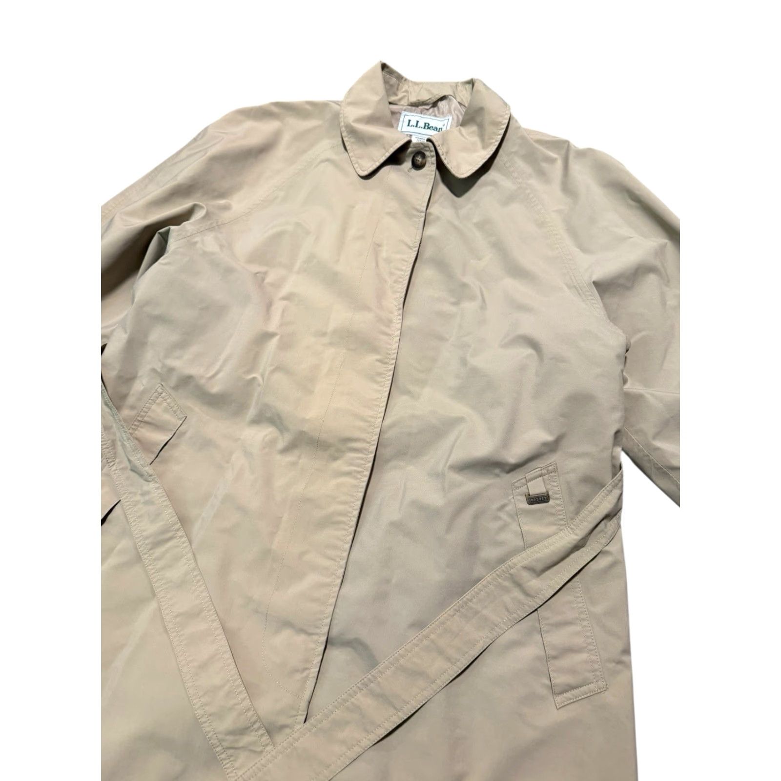 Vintage VINTAGE L.L. BEAN Women’s GORE-TEX Trench Coat Rain Jacket Khaki Tan PL Petite L Jacket Women Size L / US 10 / IT 46 - 4 Thumbnail