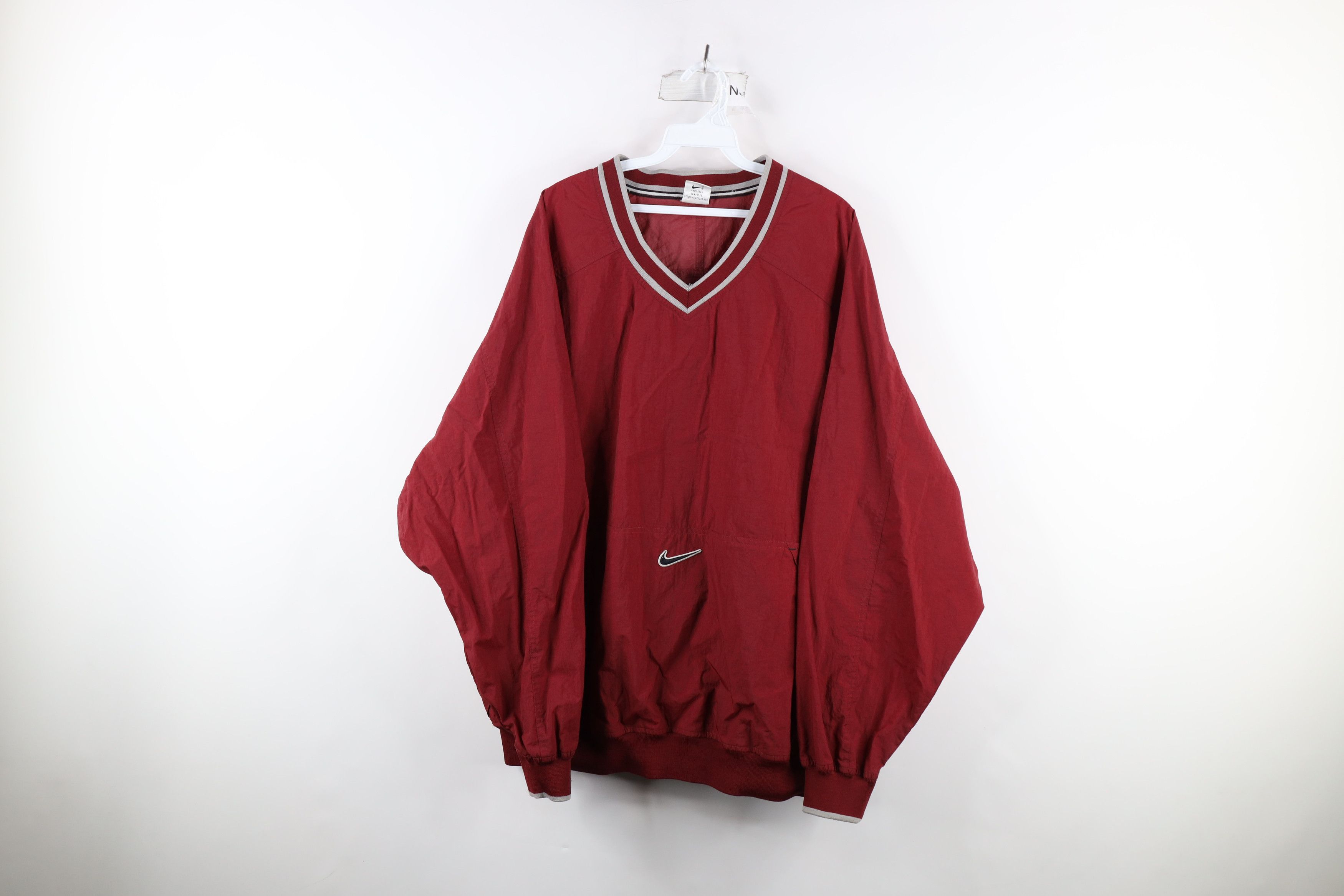 image of 90's Nike Center Swoosh Pullover Windbreaker Jacket in Red, Men's (Size XL)