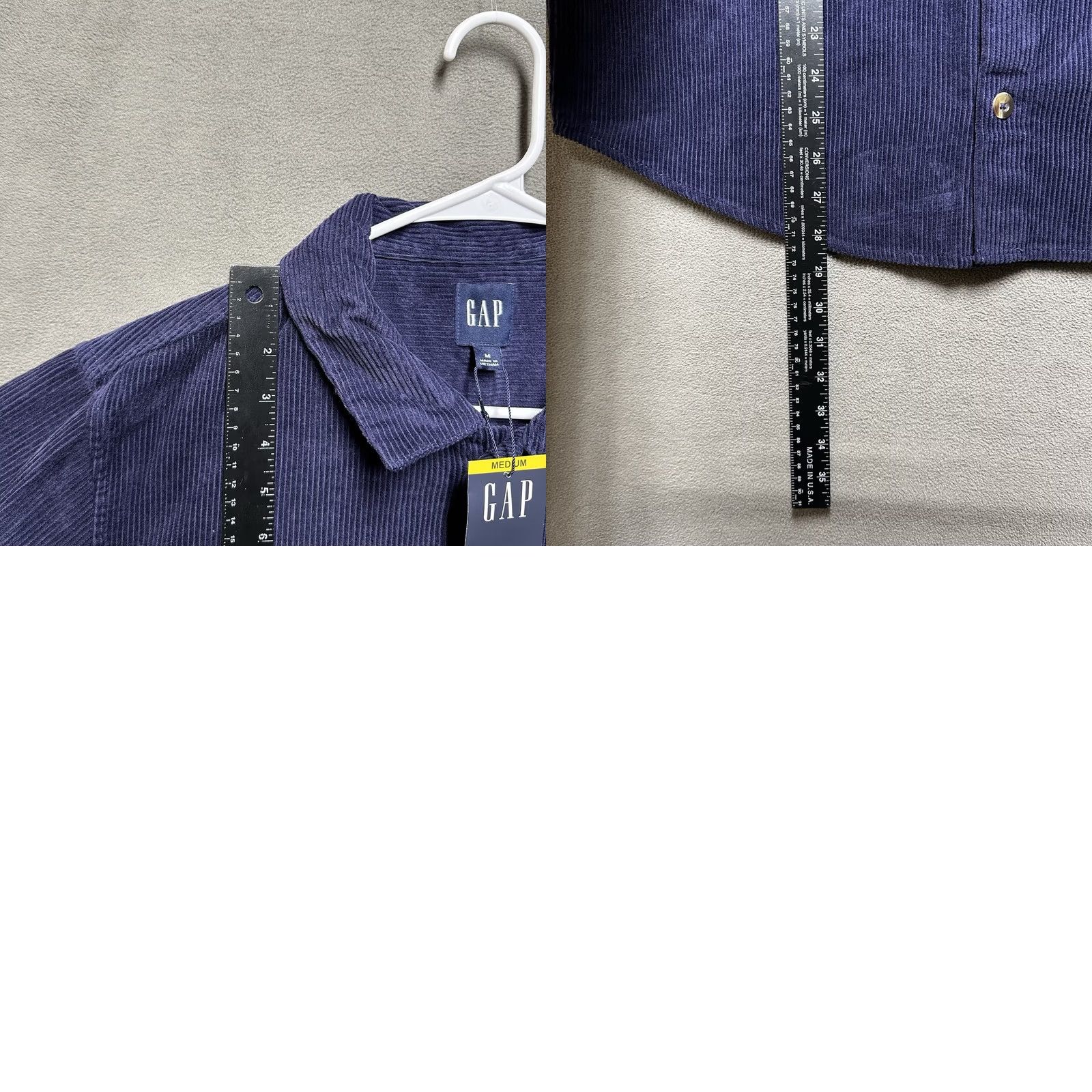Gap GAP Shirt Button Up Corduroy Long Sleeve Mens Medium Eclipse Blue Size US M / EU 48-50 / 2 - 9 Thumbnail