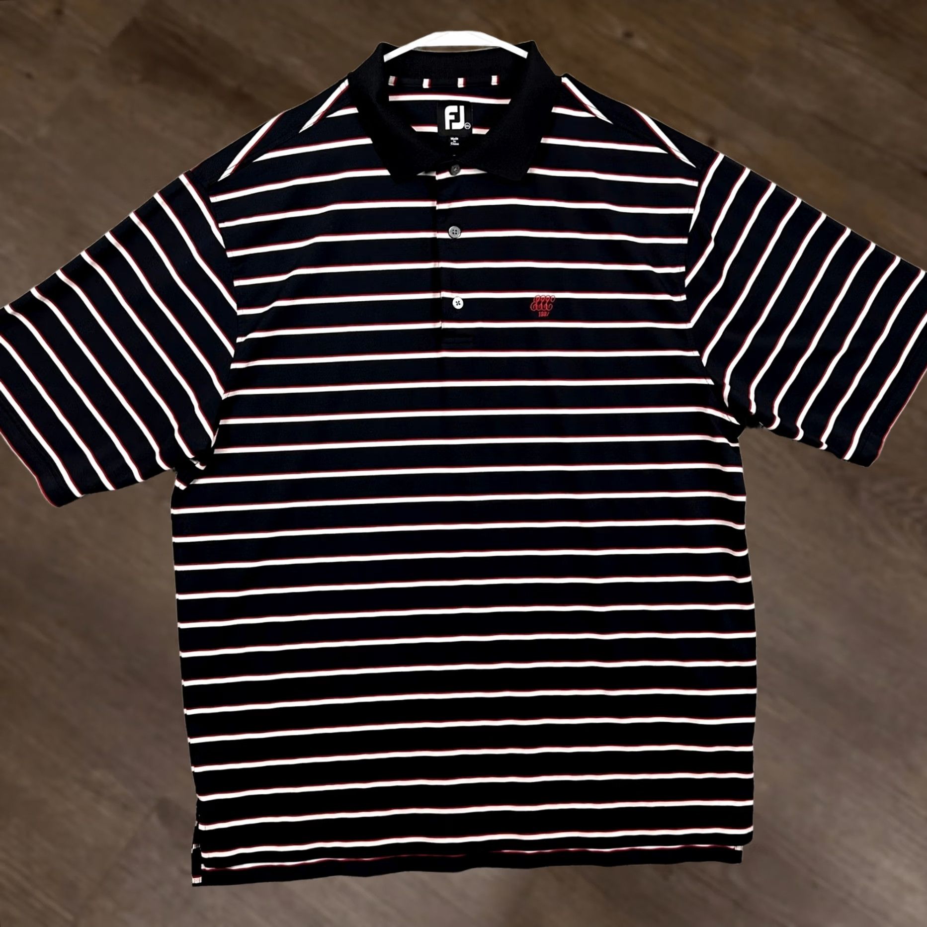 Footjoy FootJoy Polo Shirt Men 2XL Short Sleeve Red Dark Navy Logo Golf Rugby Breathable Stretch Relaxed Fit Shirt Size US XXL / EU 58 / 5 - 1 Thumbnail