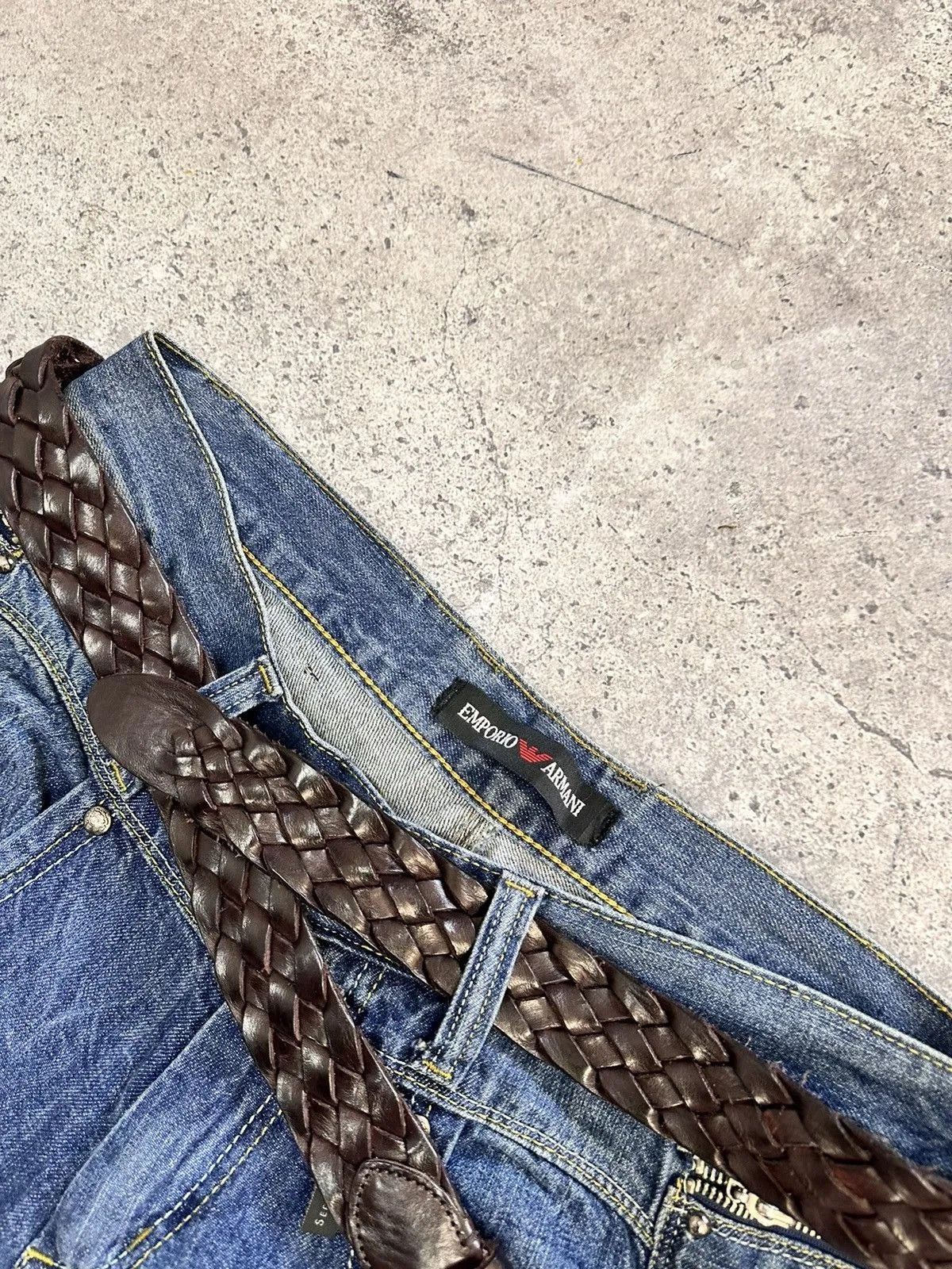Armani × Hysteric Glamour × If Six Was Nine Vintage Armani Jeans style Ed hardy Balenciaga Cargo Baggy Size US 31 - 18 Thumbnail