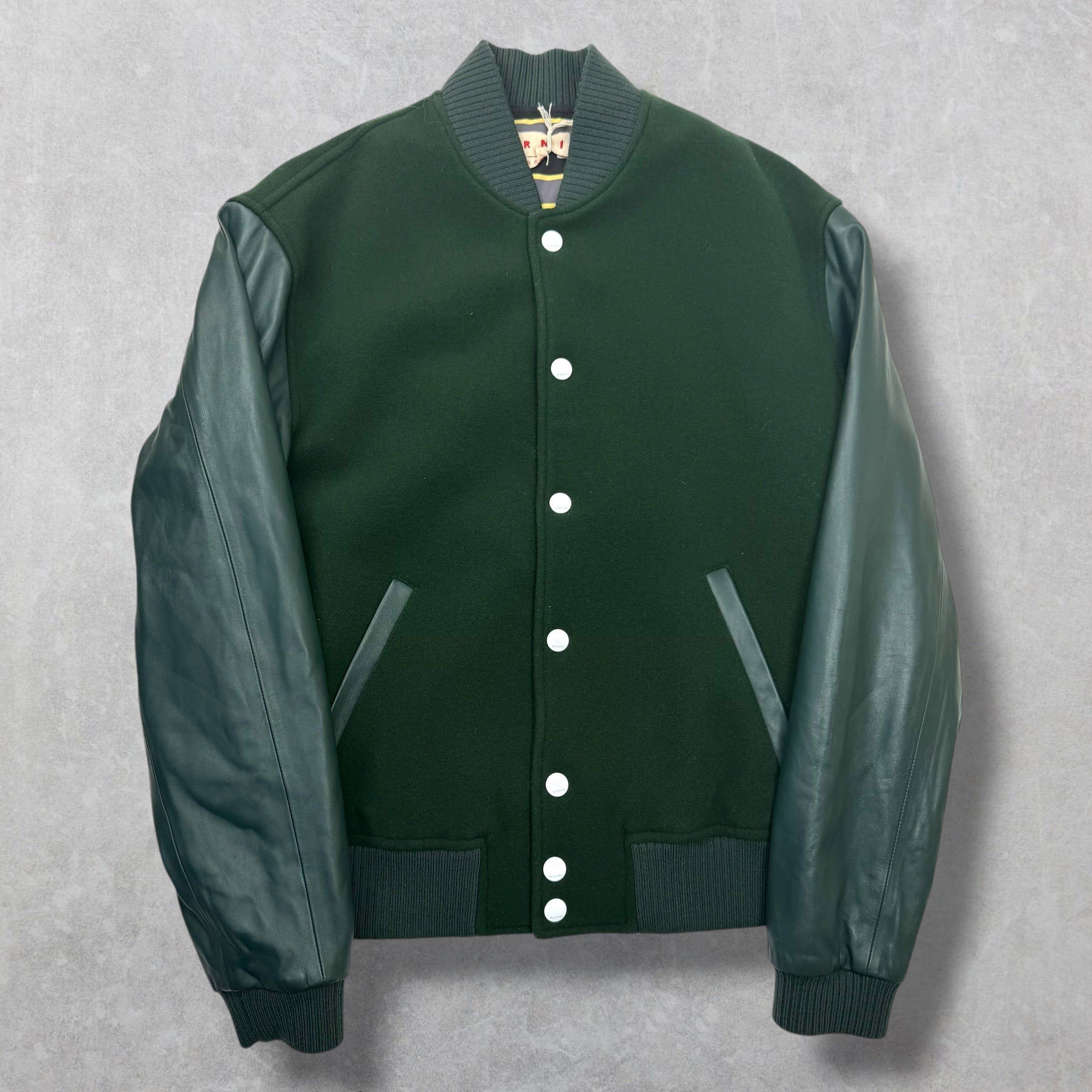 Marni Marni Logo-Embroidered Wool-Blend Varsity Jacket 48 (M) Size US M / EU 48-50 / 2 - 1 Thumbnail