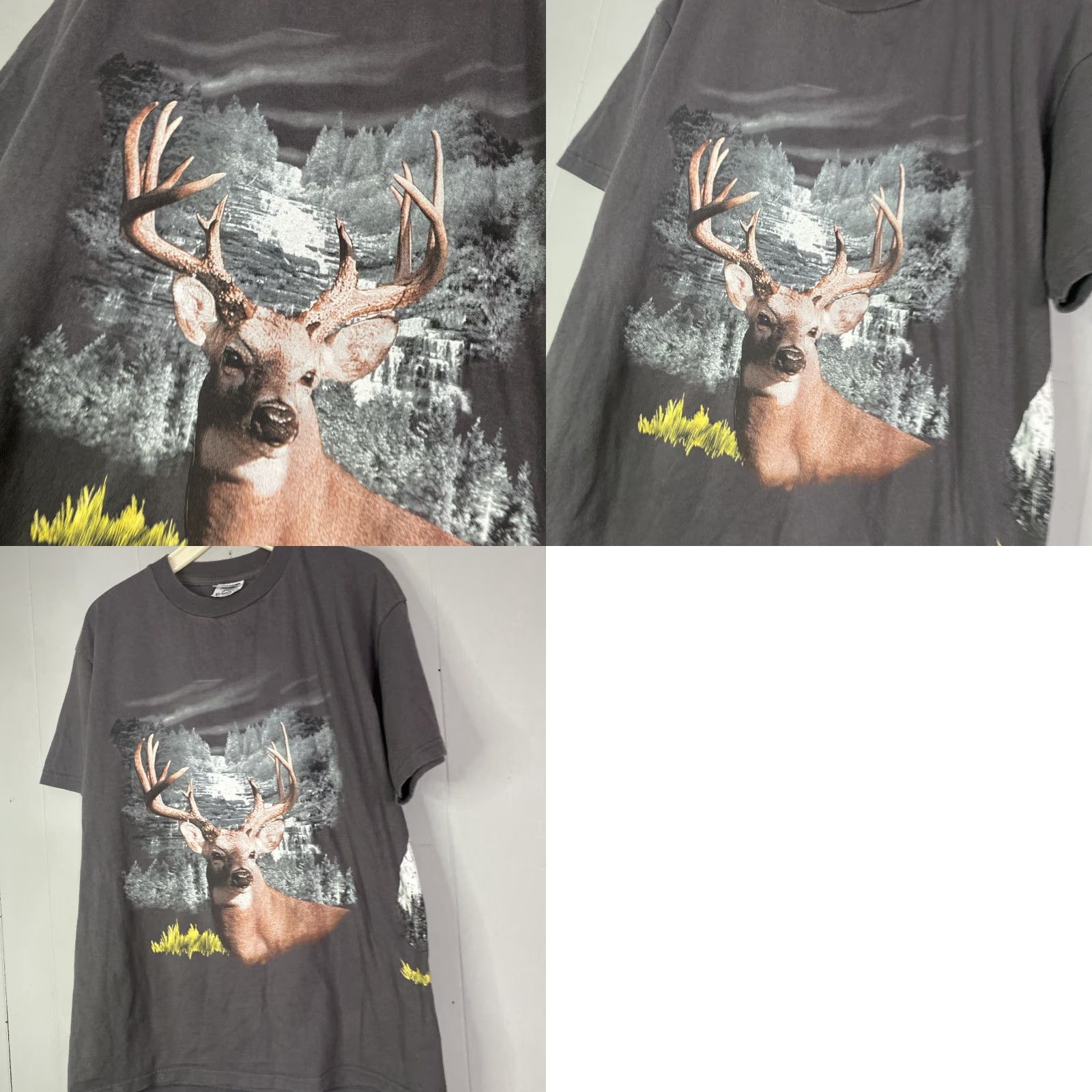 Vintage VINTAGE AOP Deer Nature T Shirt Adult Large Gray 90s Y2K Wrap Around Hunting Mens Size US L / EU 52-54 / 3 - 8 Thumbnail