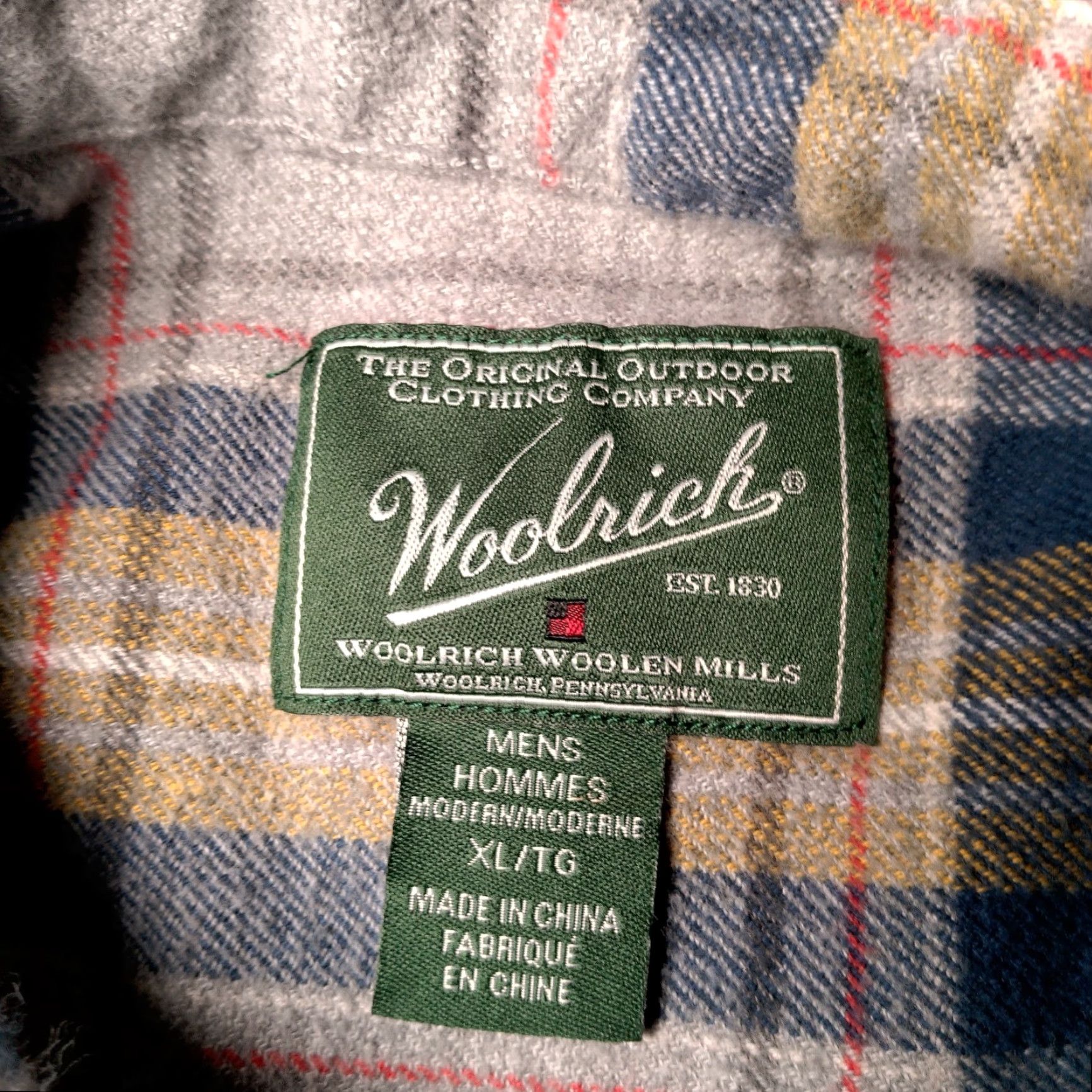 Vintage Woolrich Flannel Shirt XL Gray Blue Plaid Button-Down Work Outdoors Mens Size US XL / EU 56 / 4 - 7 Thumbnail