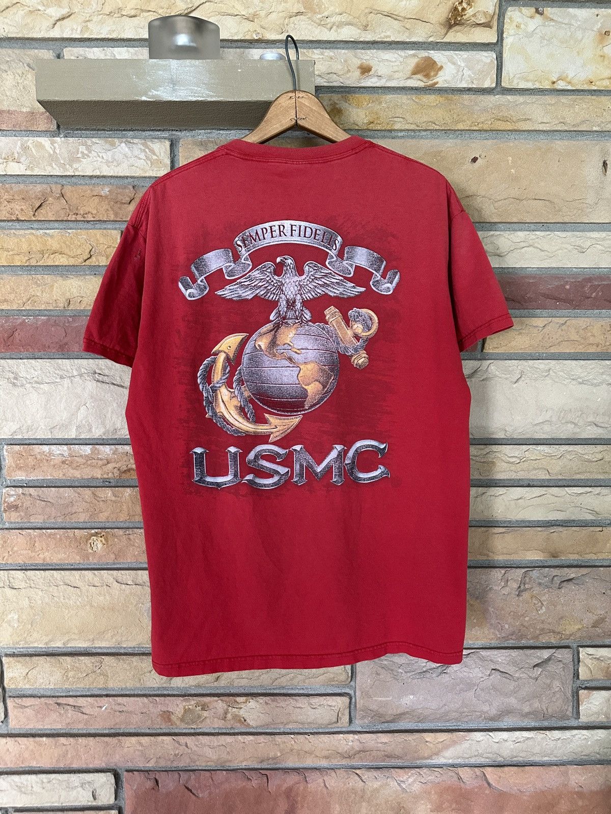Vintage Vintage Y2K USMC Graphic Tee Size US XL / EU 56 / 4 - 1 Thumbnail