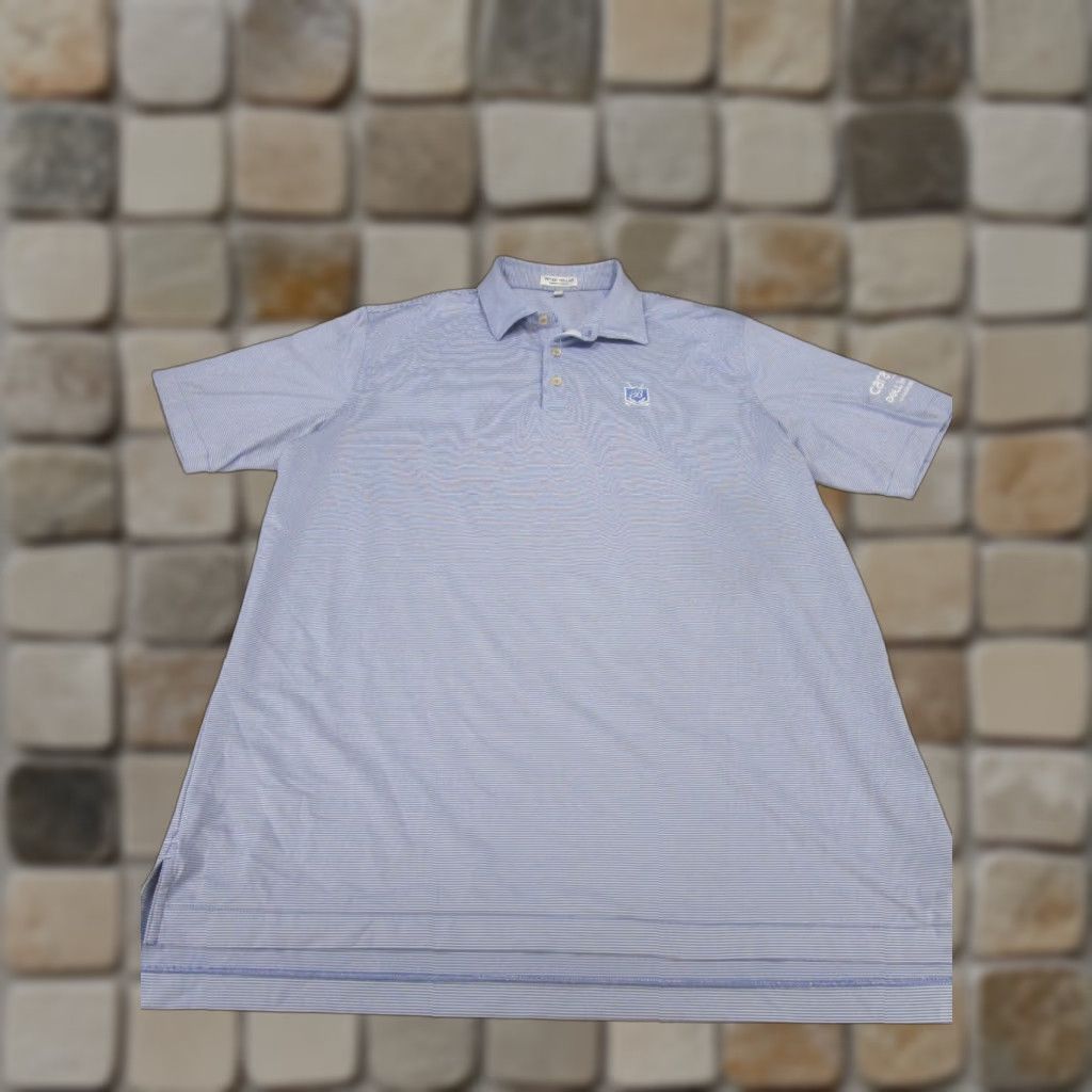 Peter Millar PETER MILLAR Polo Shirt Mens XL Blue Striped Golf Stretch Summer Comfort Size US XL / EU 56 / 4 - 1 Thumbnail