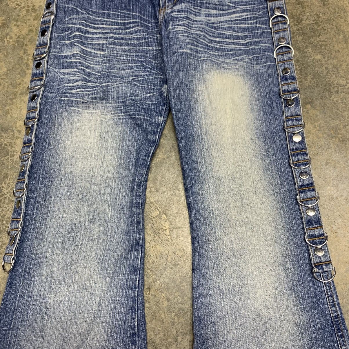 Japanese Brand Y2K Flare Loony Jeans Clawmark Fade Jean Size 27" / US 4 / IT 40 - 5 Thumbnail