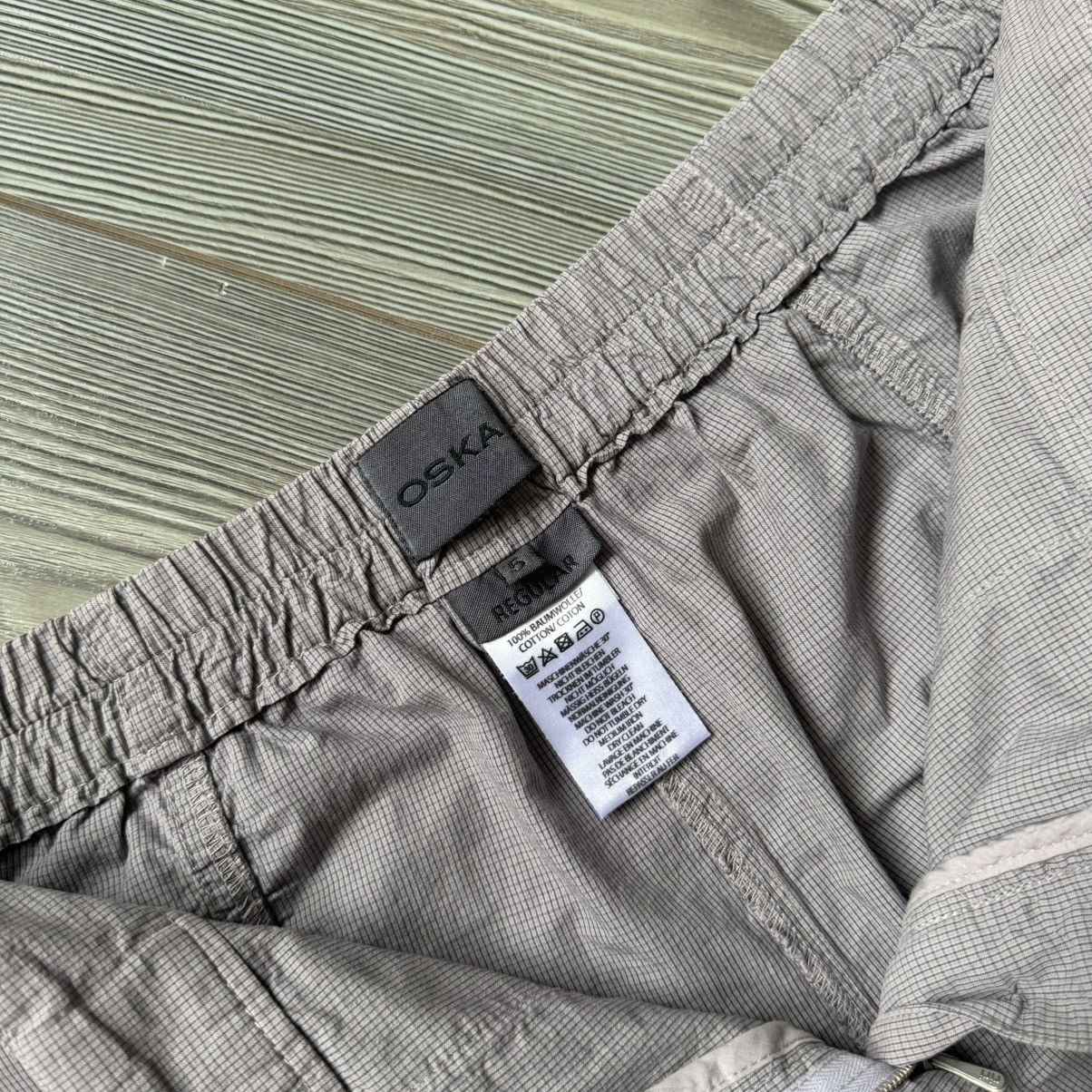OSKA OSKA Wide Barrel Leg Balloon Trousers Checkered Grey Size 34" / US 12 / IT 48 - 12 Thumbnail