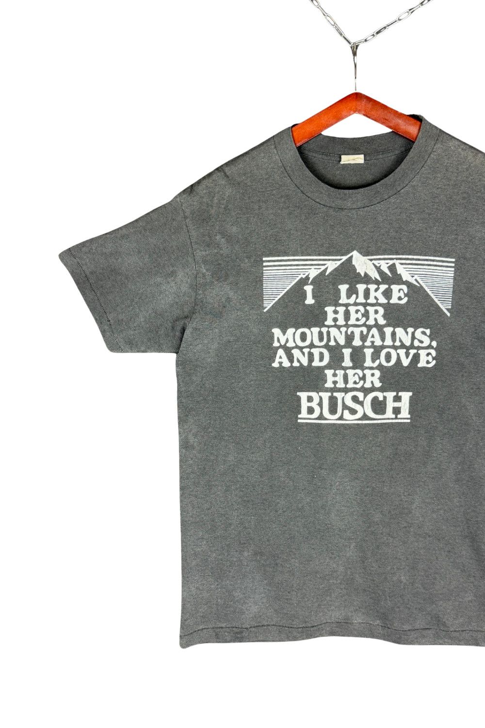 Vintage 70s Busch Mountains Tee – USA Single Stitch Platinum 50/50 Size US M / EU 48-50 / 2 - 4 Thumbnail