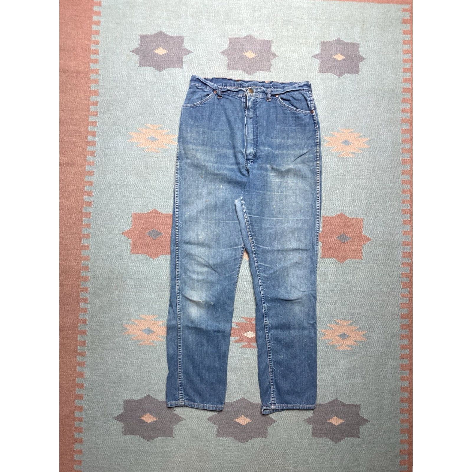 Wrangler VINTAGE Wrangler Jeans Women 60s Slim 18 Blue Denim Straight Jeans Women’s 18 Slim Wrangler Jeans Blue Slim 60s Vintage Misses Denim Whiskers Size 40" / US 18 - 4 Thumbnail