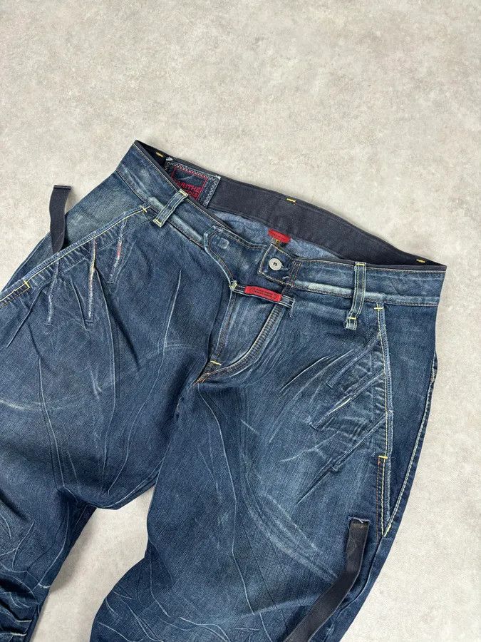 Marithe + Francois Girbaud 2000s Marithé + François Girbaud Blue Denim Cargo Jeans Size US 32 / EU 48 - 6 Thumbnail
