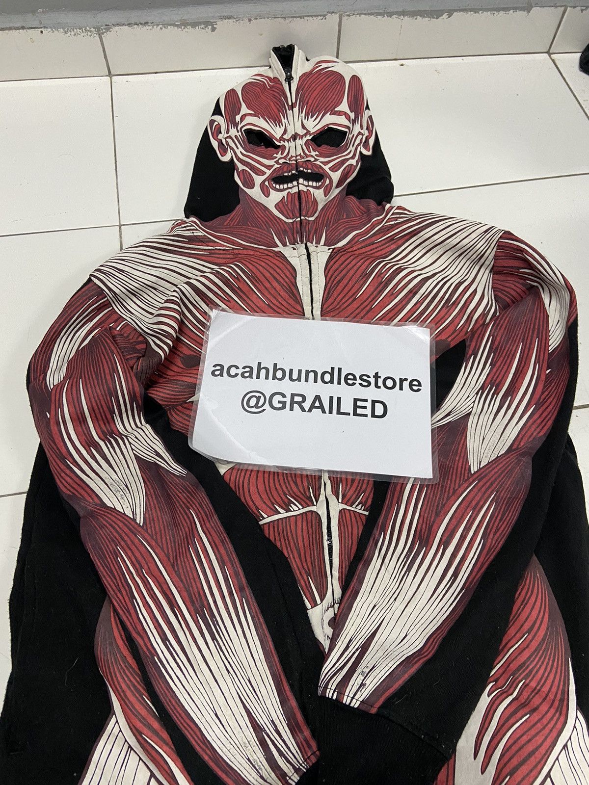 Japanese Brand ATTACK ON TITAN MUSCLE FULL ZIPPER HOODIE Size US S / EU 44-46 / 1 - 18 Thumbnail
