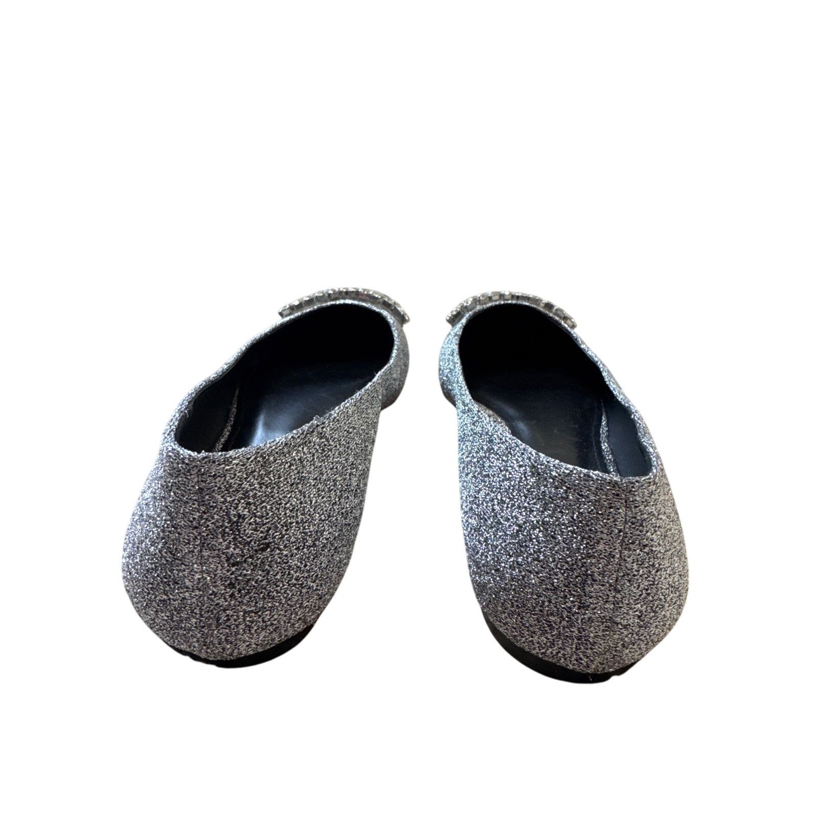 Other LARROUDE Anthropologie "Lee" Flat Silver with Crystal Bow Size US 8 / IT 38 - 3 Thumbnail