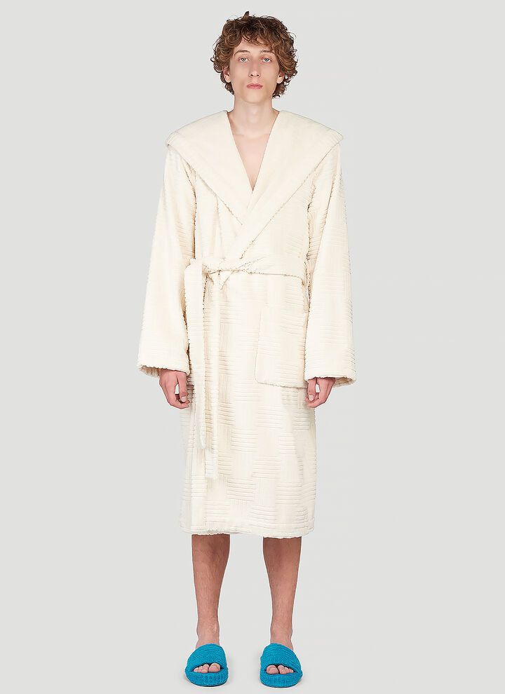 Bottega Veneta o1loc1c0424 656097 Cotton Bathrobe in White Size US L / EU 52-54 / 3 - 1 Thumbnail