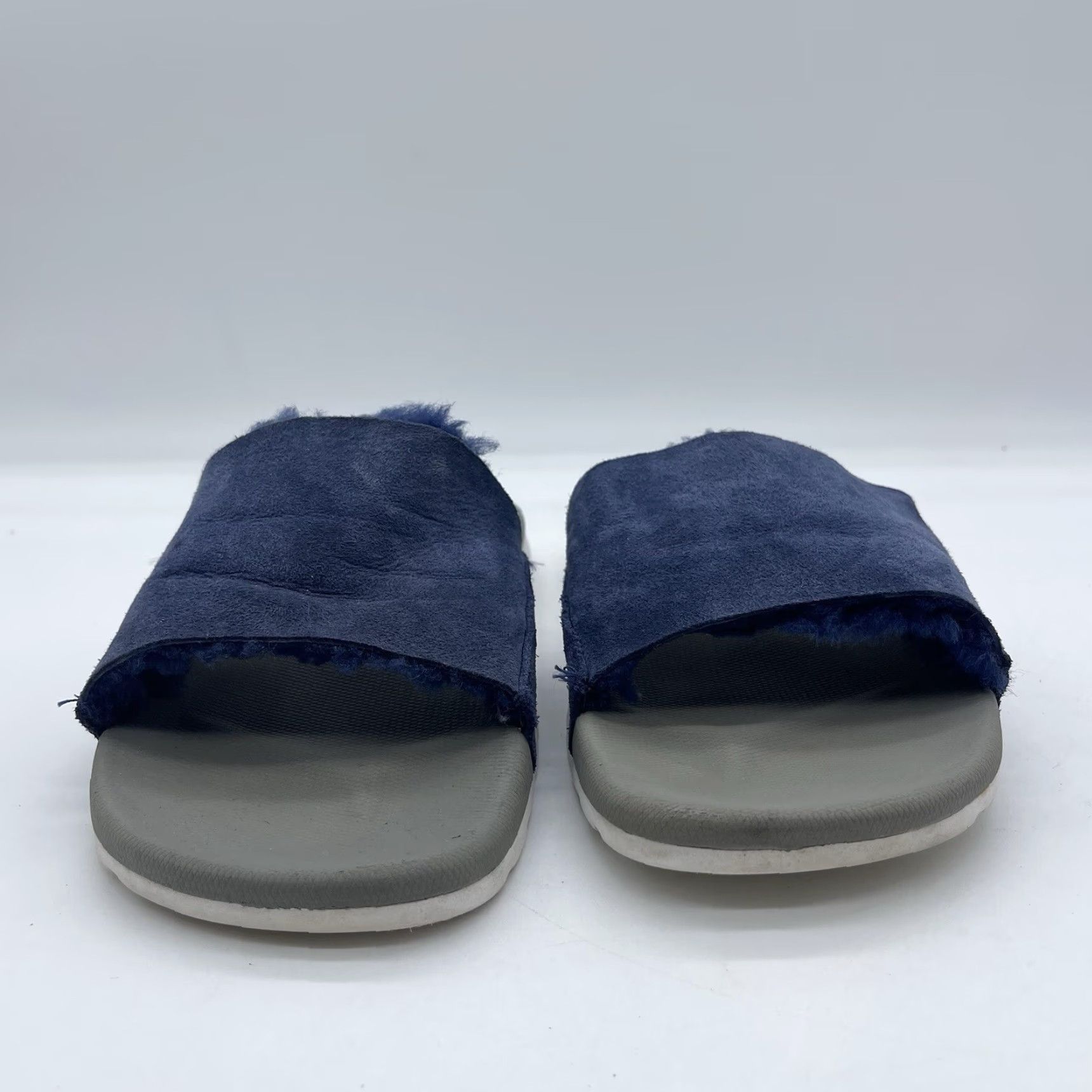 Ugg UGG Xavier Twin Face Men's Slides Navy Blue Size 8 Slippers Sandals Casual Slip On Fur Trim M Treadlite EVA foam Size ONE SIZE - 6 Thumbnail