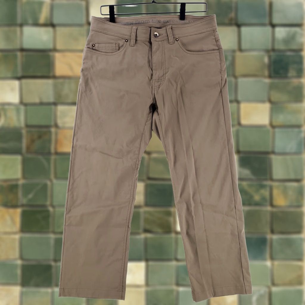 Prana prAna Slim Fit Hiking Pants Mens Brown Olive 26 Regular 34 Inseam 34 Hiking Mens — 32 x 26 Actual Size US 26 / EU 42 - 1 Thumbnail