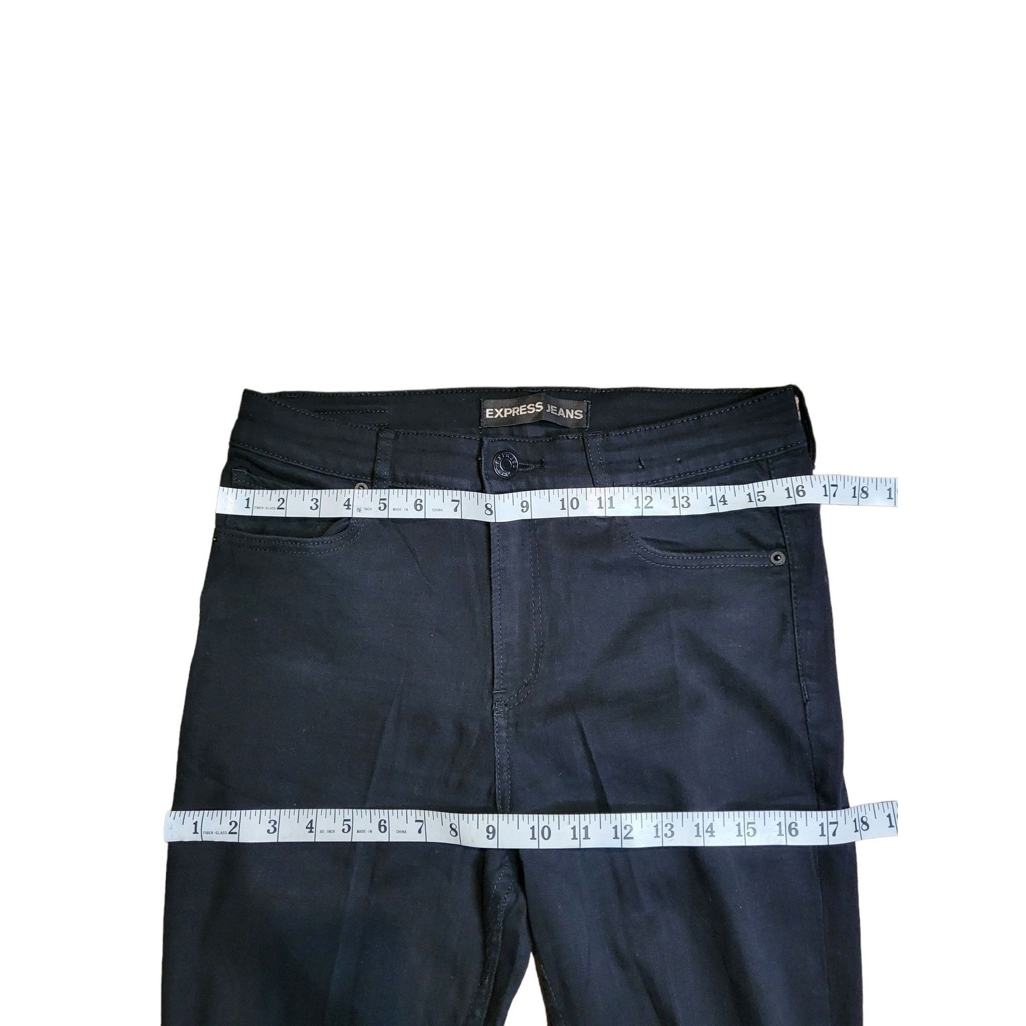 Express Express Leggings Jeans Women Sz 10 Denim Distressed Black Bo Size 32" / US 10 / IT 46 - 3 Thumbnail