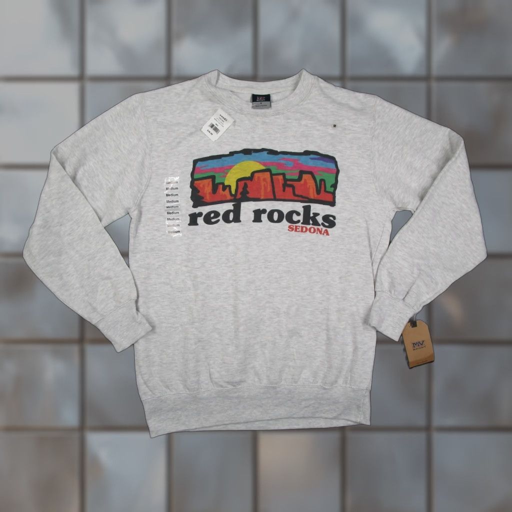 Vintage MV Sport Sweatshirt Mens Medium Gray Red Rocks Sedona Graphic Crewneck Pullover Size US M / EU 48-50 / 2 - 1 Thumbnail