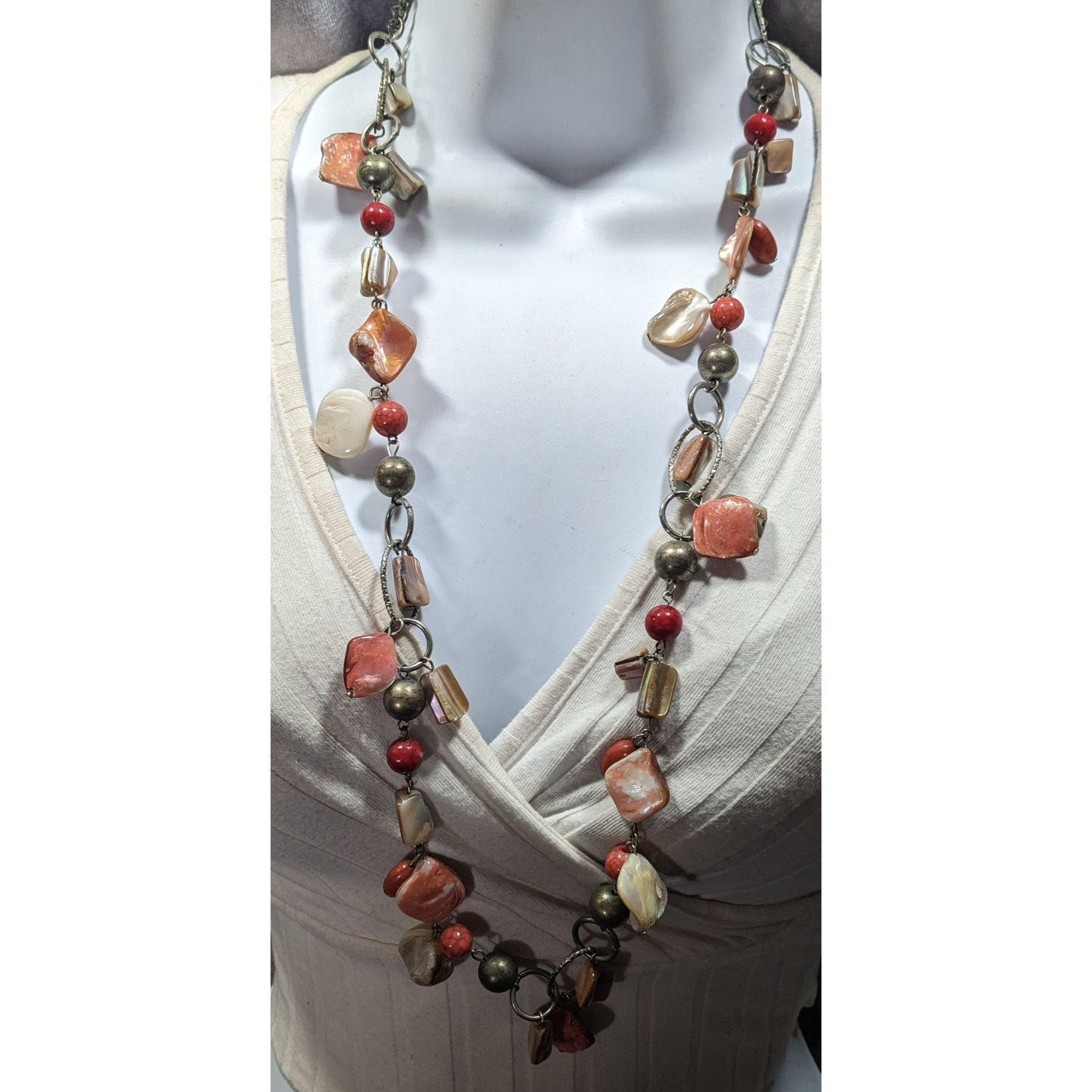 Other Vintage Mermaidcore Metal, Stone, And Pink Shell Chip Beaded Size ONE SIZE - 2 Thumbnail