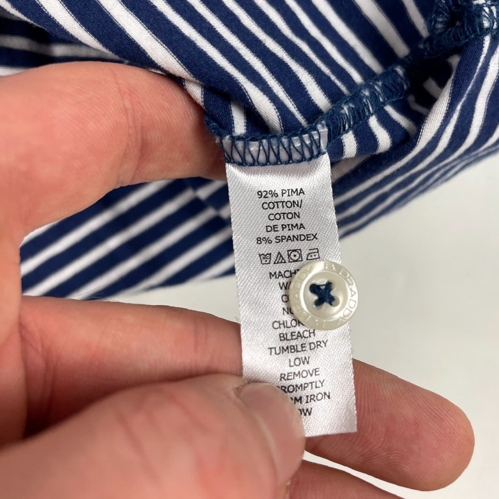 Vintage B Draddy Polo Shirt Men Small Blue Golf Short Sleeve Split Pima Cotton Spandex Striped Logo Chest Pocket Regular Size US S / EU 44-46 / 1 - 6 Thumbnail