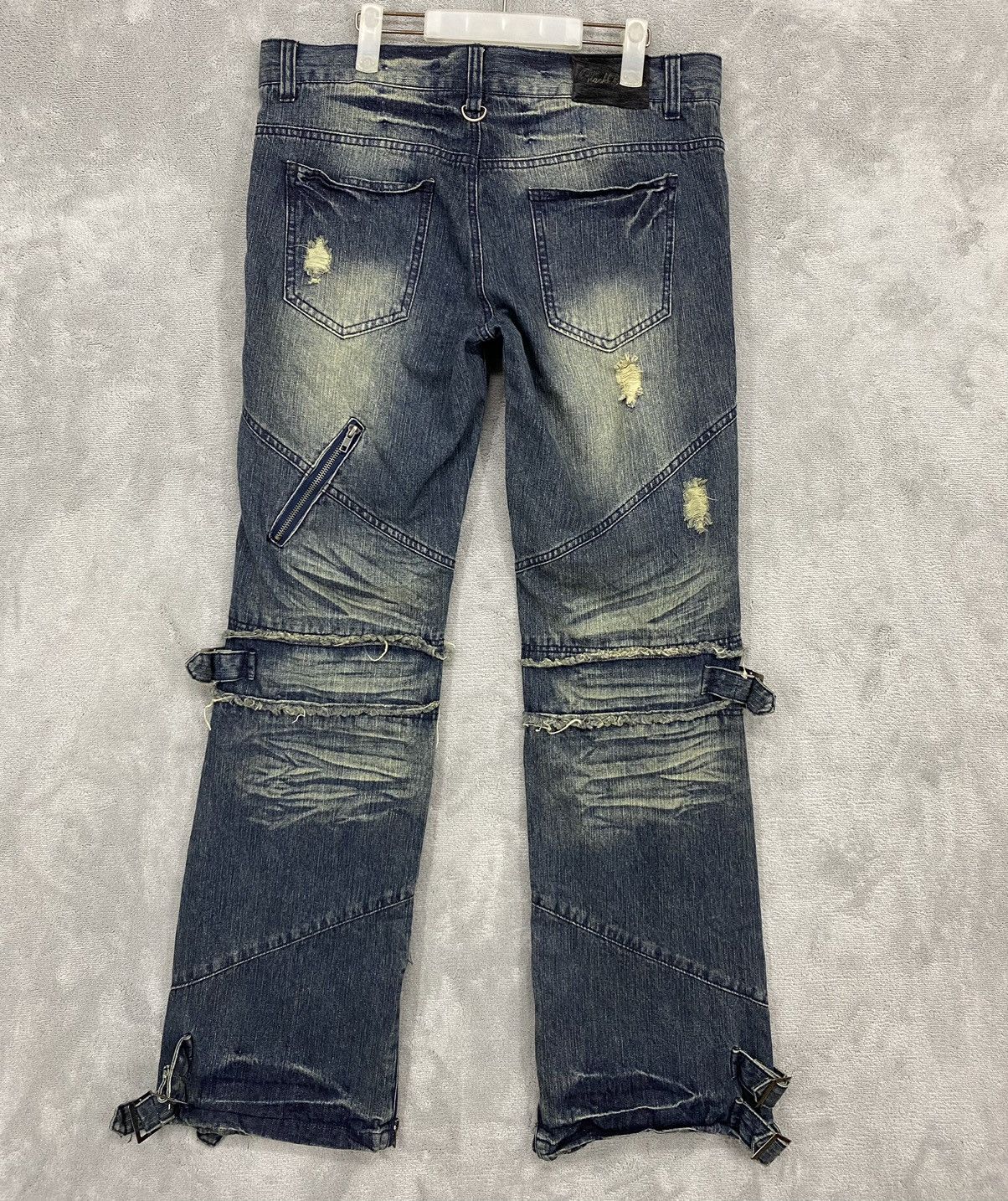 Japanese Brand Black Baccara Distressed Bondage Denim Flared Size US 35 - 2 Thumbnail