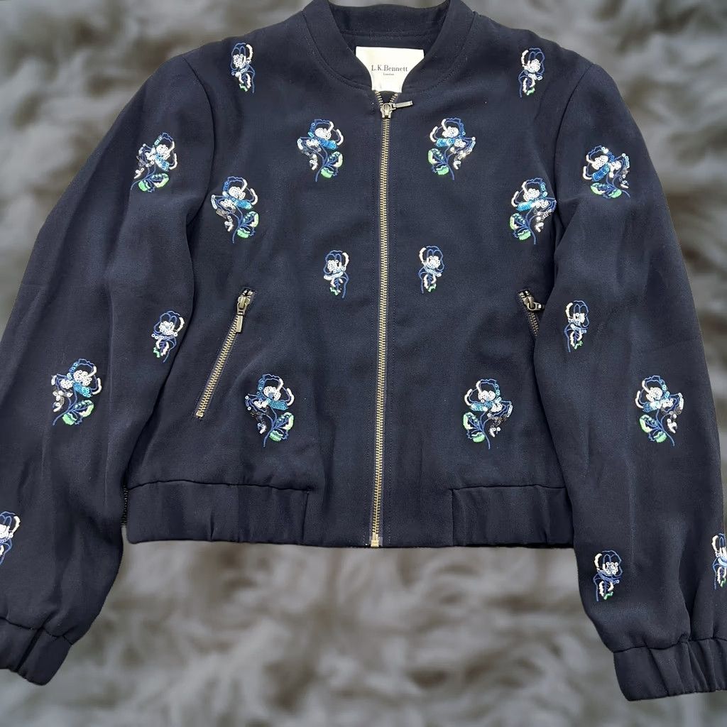 Vintage VINTAGE L.K Bennett Blazer Jacket Women Floran Navy Full Zip JK Elliot 8 EU 36 Casual Blazer Mens Womens Girls Boys Size M / US 6-8 / IT 42-44 - 1 Thumbnail