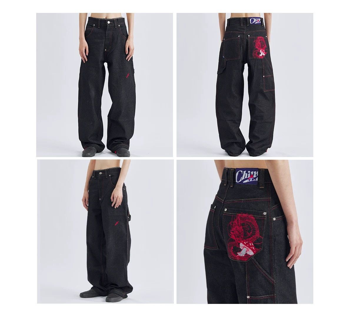 Designer × Japanese Brand 🐲DRAGON EMBROIDERY RAW DENIM Size 30" / US 8 / IT 44 - 1 Thumbnail