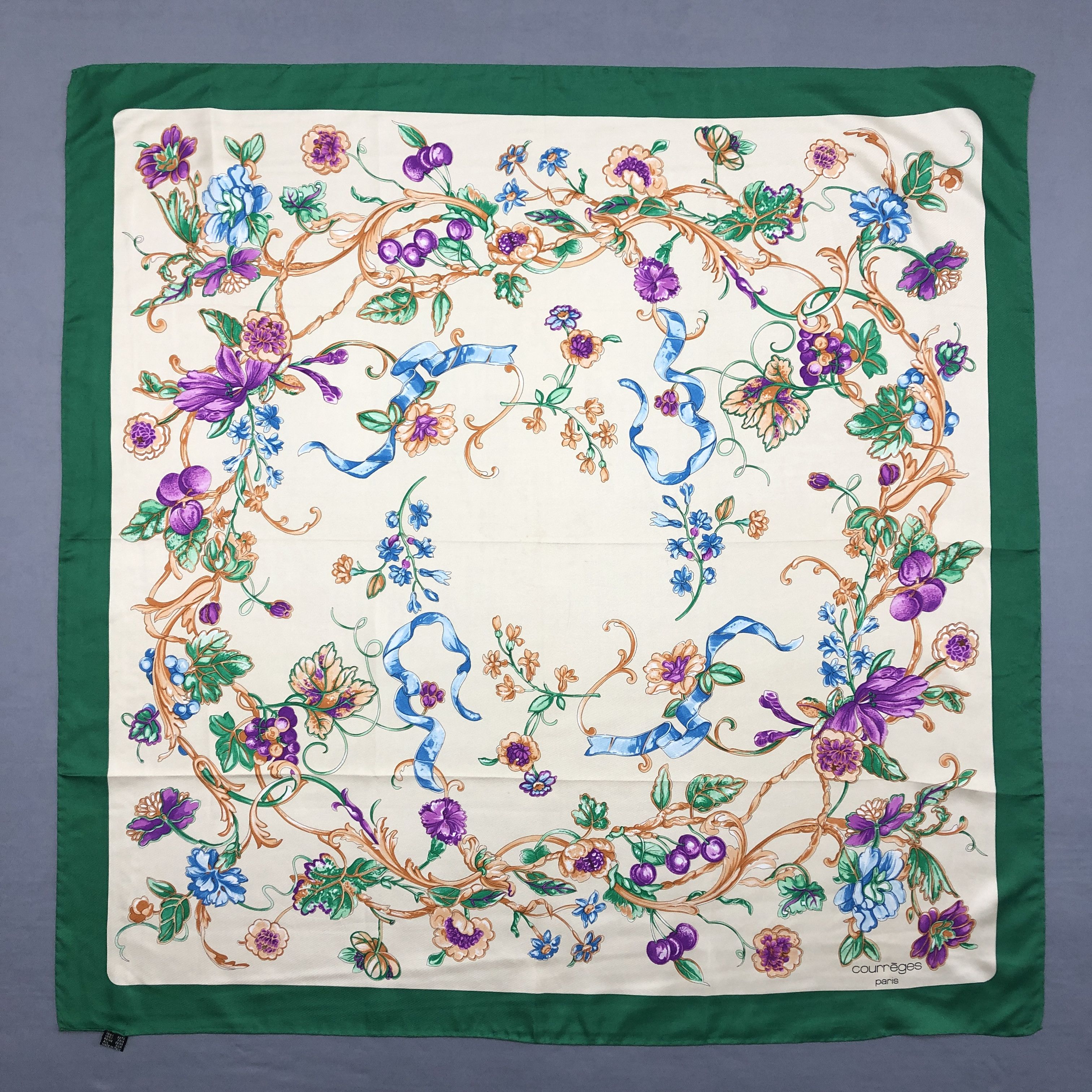 Courreges × Vintage Vintage Courreges SILK Scarf Twill Stole Wraps Scarves Size ONE SIZE - 3 Thumbnail