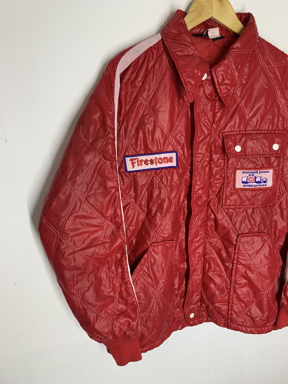 Swingster × Vintage Vintage 80’s Swingster Firestone Racing Quilted Jacket Size US L / EU 52-54 / 3 - 3 Thumbnail