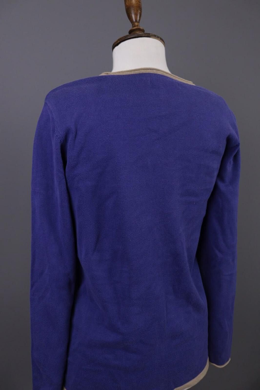 Designer Gudrun Sjödén Blue Cotton Knitted Pullover Sweater Size S Size S / US 4 / IT 40 - 12 Thumbnail