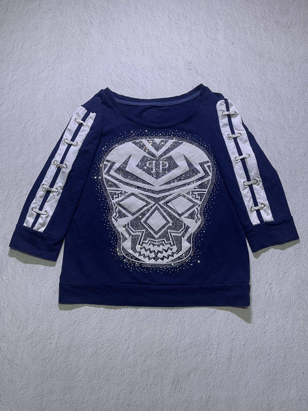 Japanese Brand Y2K long sleeve tshirt big skull motif gliter Size M / US 6-8 / IT 42-44 - 1 Thumbnail