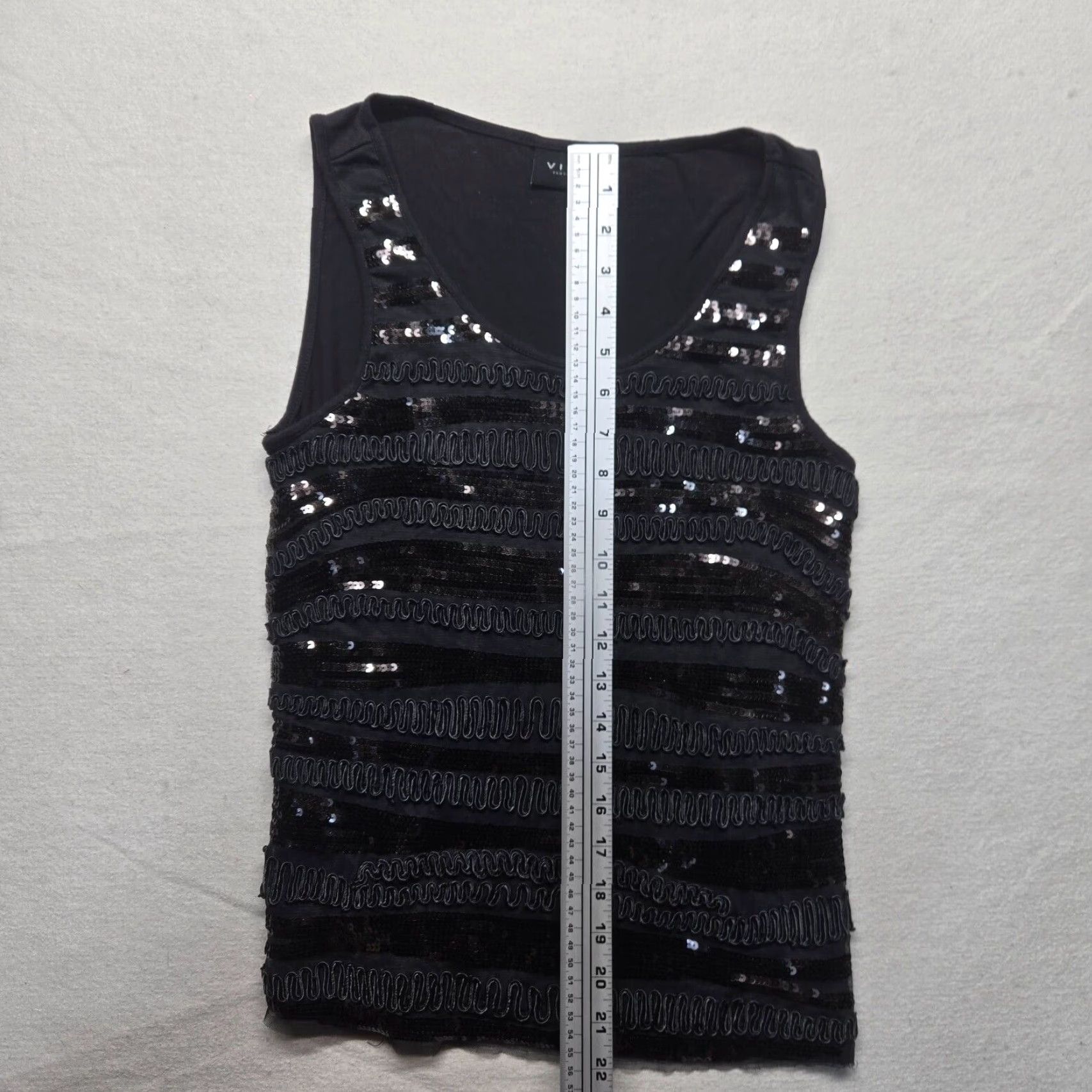 Vintage Vila Shirt Tank Top Sleeveless Adult XS Black Women XS Vila Shimmer Solid Black Tank Top Shirt Sleeveless Adult Women's XS Extra Small Size XS / US 0-2 / IT 36-38 - 6 Thumbnail
