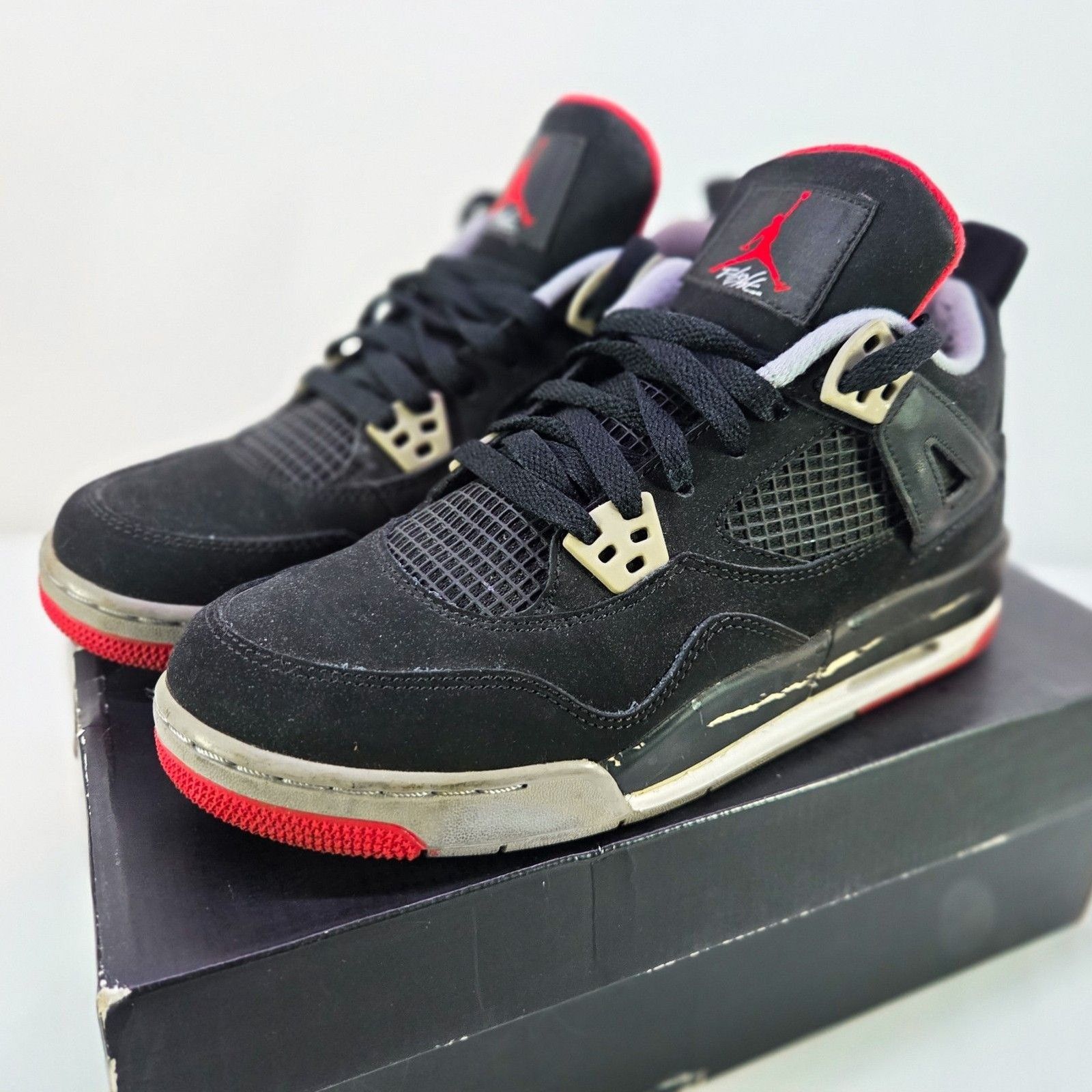Nike Nike Air Jordan 4 Retro Bred 2012 GS Size 6.5Y Black Cement 