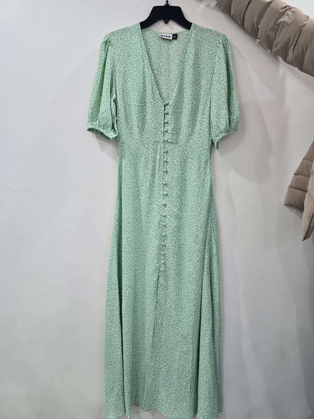 Other Rixo Green With White Dots High Waisted Dress Size XS / US 0-2 / IT 36-38 - 1 Thumbnail