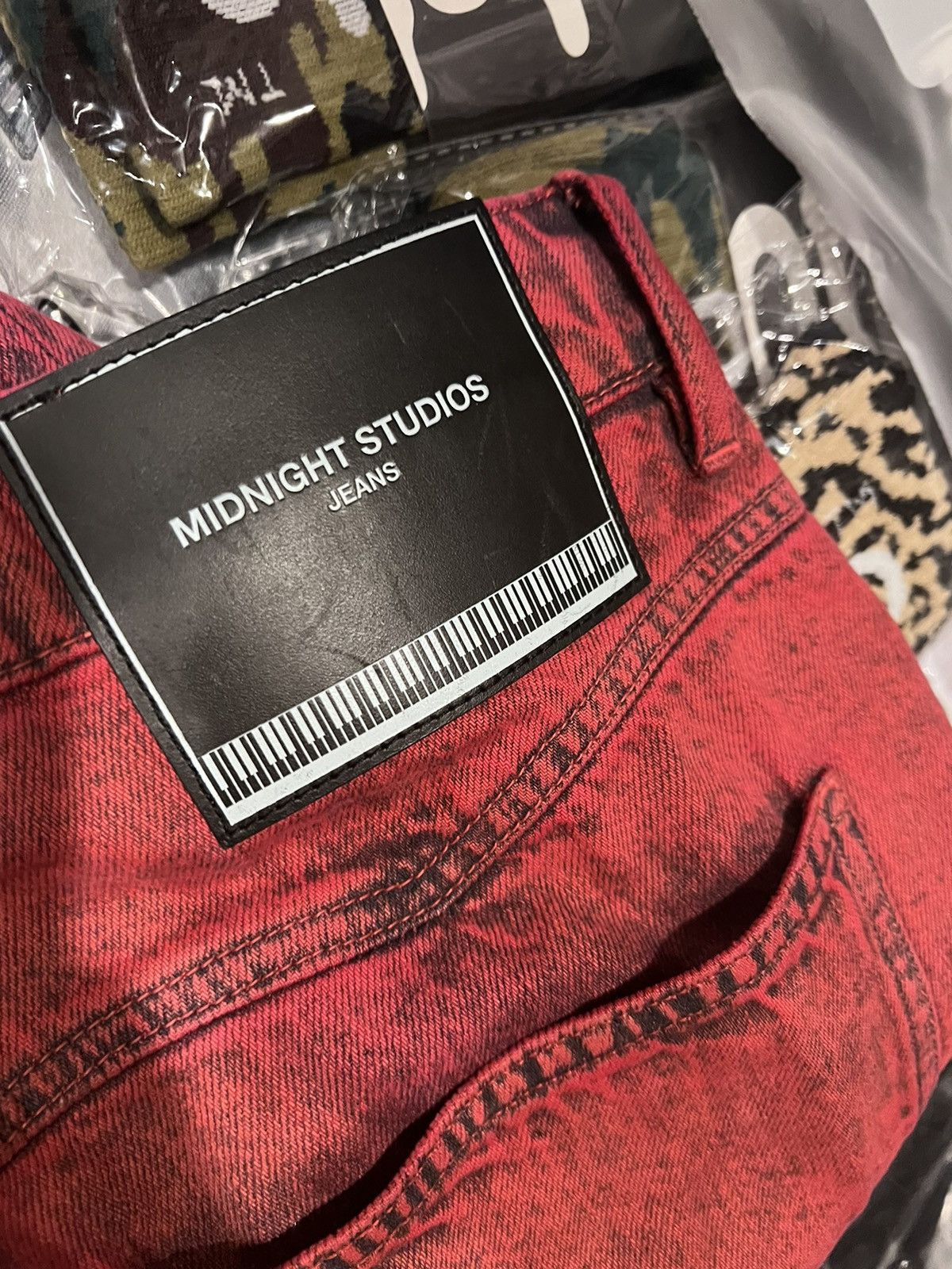 Midnight Studios Double Layered Hollywood Red Dye Denim | Midnight Studios Size US 32 / EU 48 - 13 Thumbnail