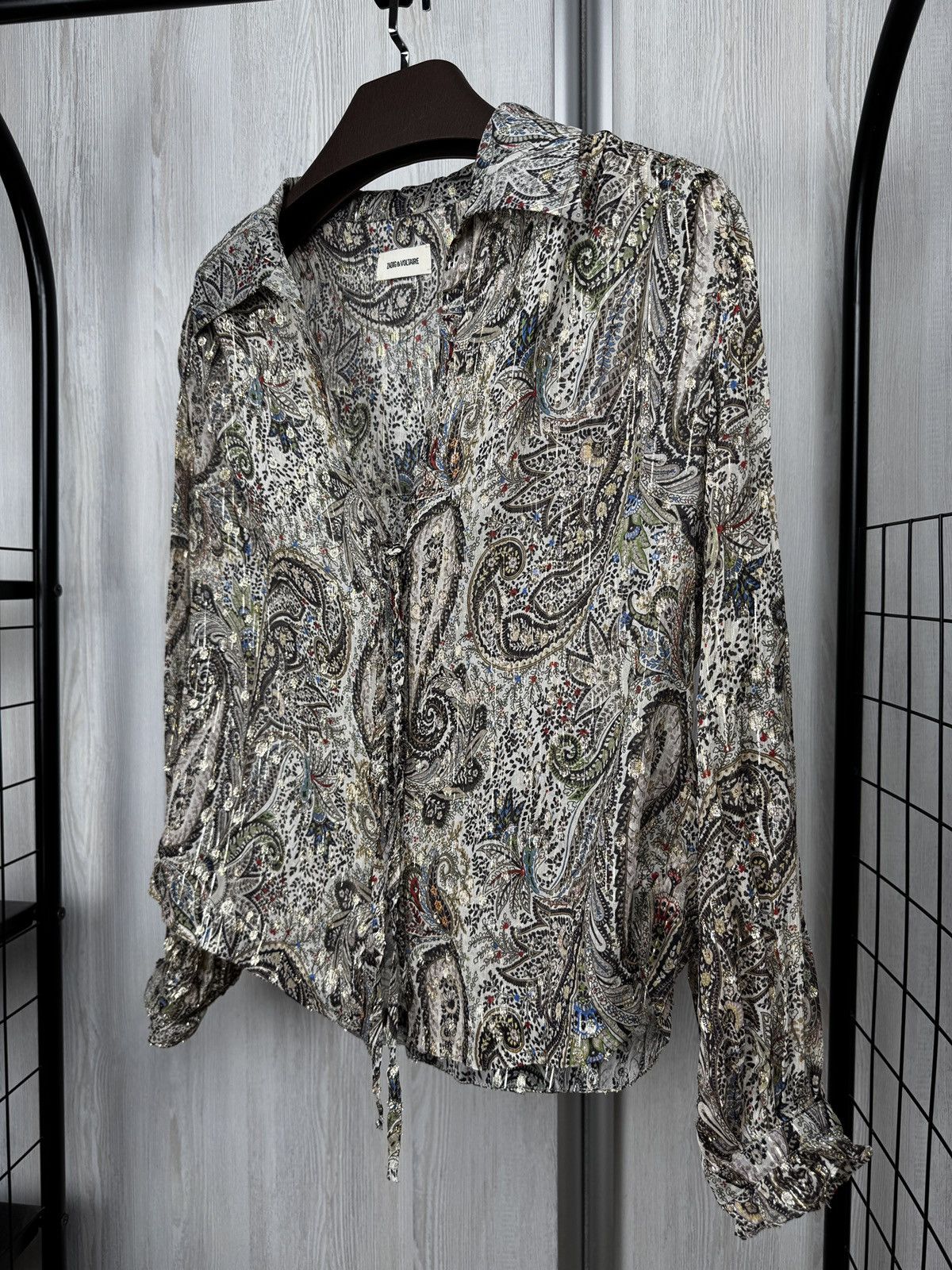 Zadig & Voltaire Zadig & Voltaire Tilan Lurex Peacoc Glitter Shirt Blouse Size S / US 4 / IT 40 - 8 Thumbnail