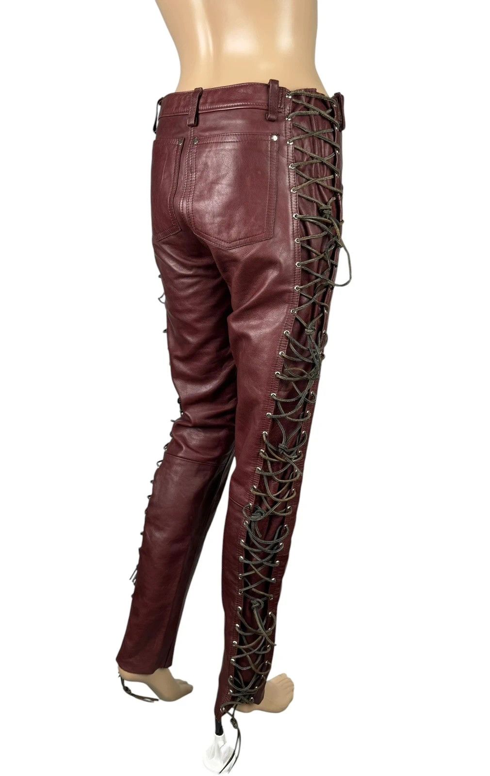 Other Vintage Genuine Leather Pants Lace Up Size 28" / US 6 / IT 42 - 6 Thumbnail