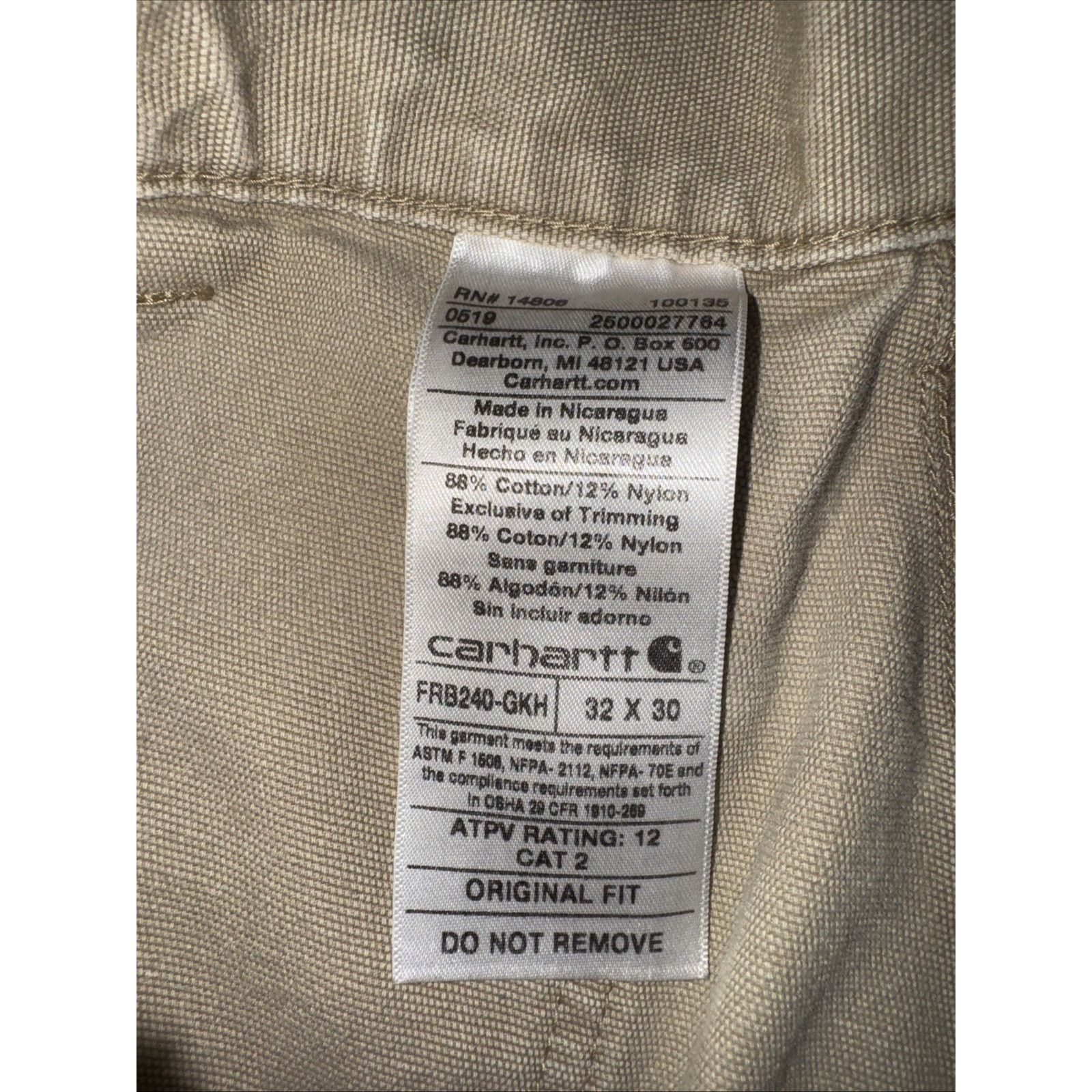Carhartt Carhartt FR Fire Resistant Cargo Work Pants Khaki 30x29 Size US 30 / EU 46 - 6 Thumbnail
