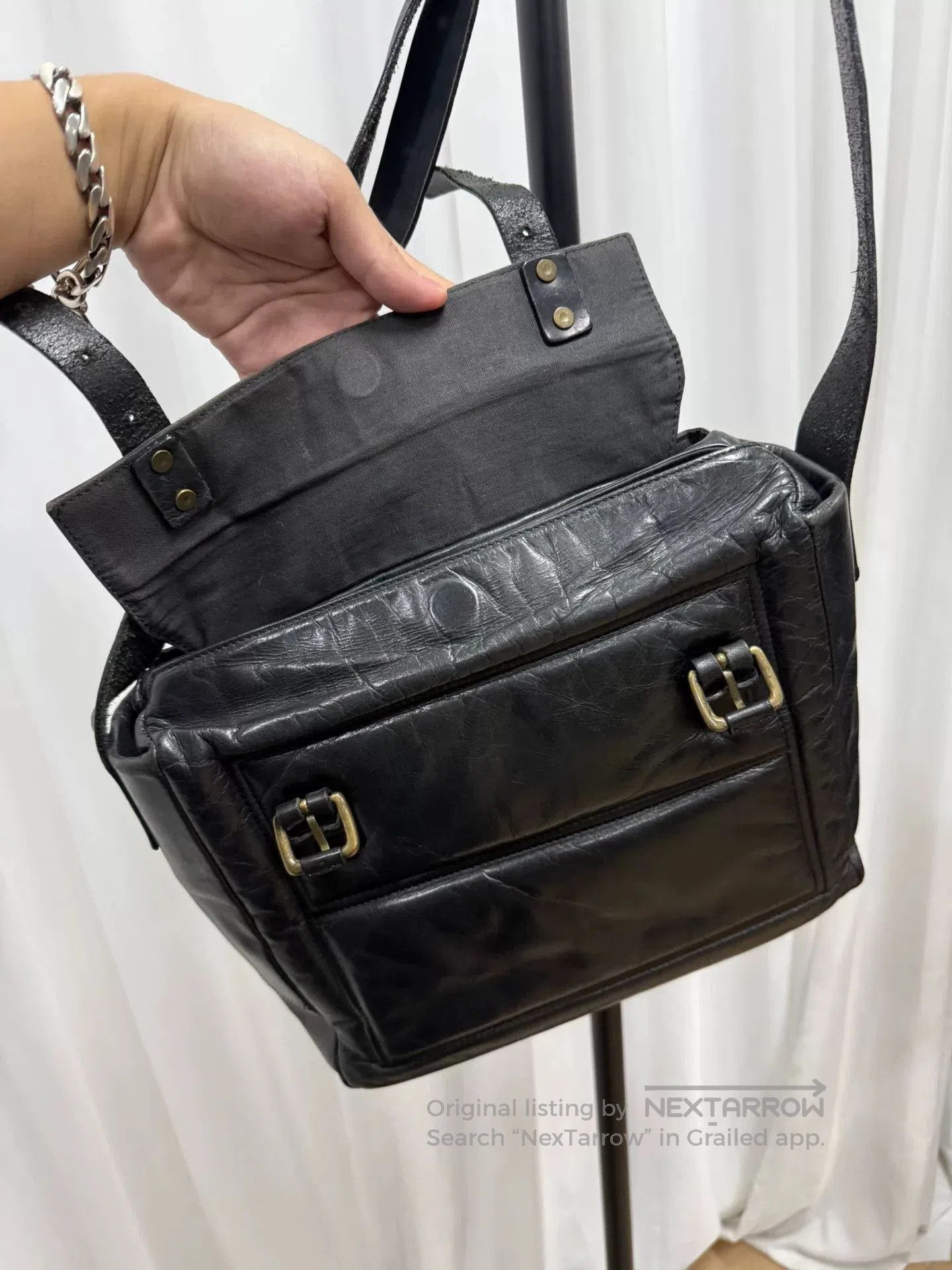 Dries Van Noten Dries Van Noten Waxed Leather Messenger Bag. Size ONE SIZE - 7 Thumbnail