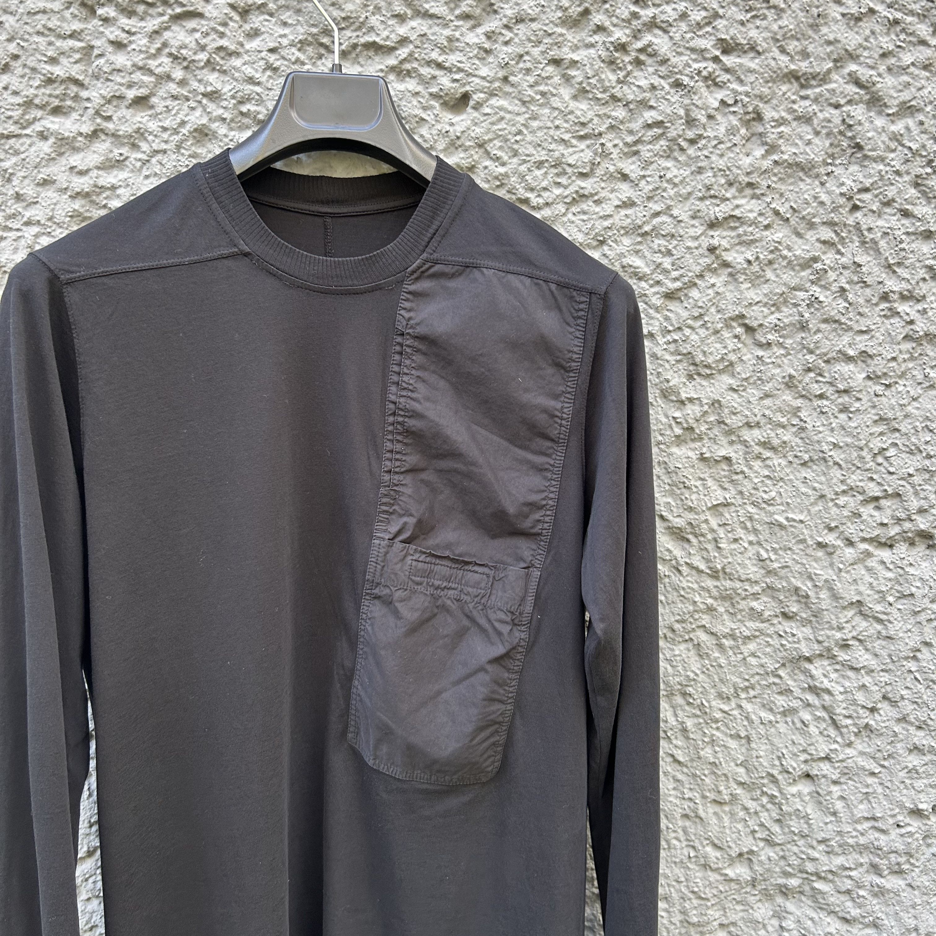 Rick Owens Drkshdw Rick Owens Black Long-Sleeved T-Shirt Top Pockets F/W17 Size US M / EU 48-50 / 2 - 3 Thumbnail