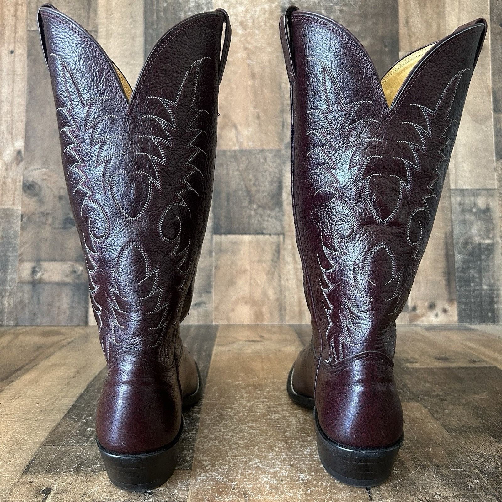 Nocona Boots Nocona Vintage Burgundy Western Cowboy Boots Mens 7.5 D Size US 7.5 / EU 40-41 - 10 Thumbnail