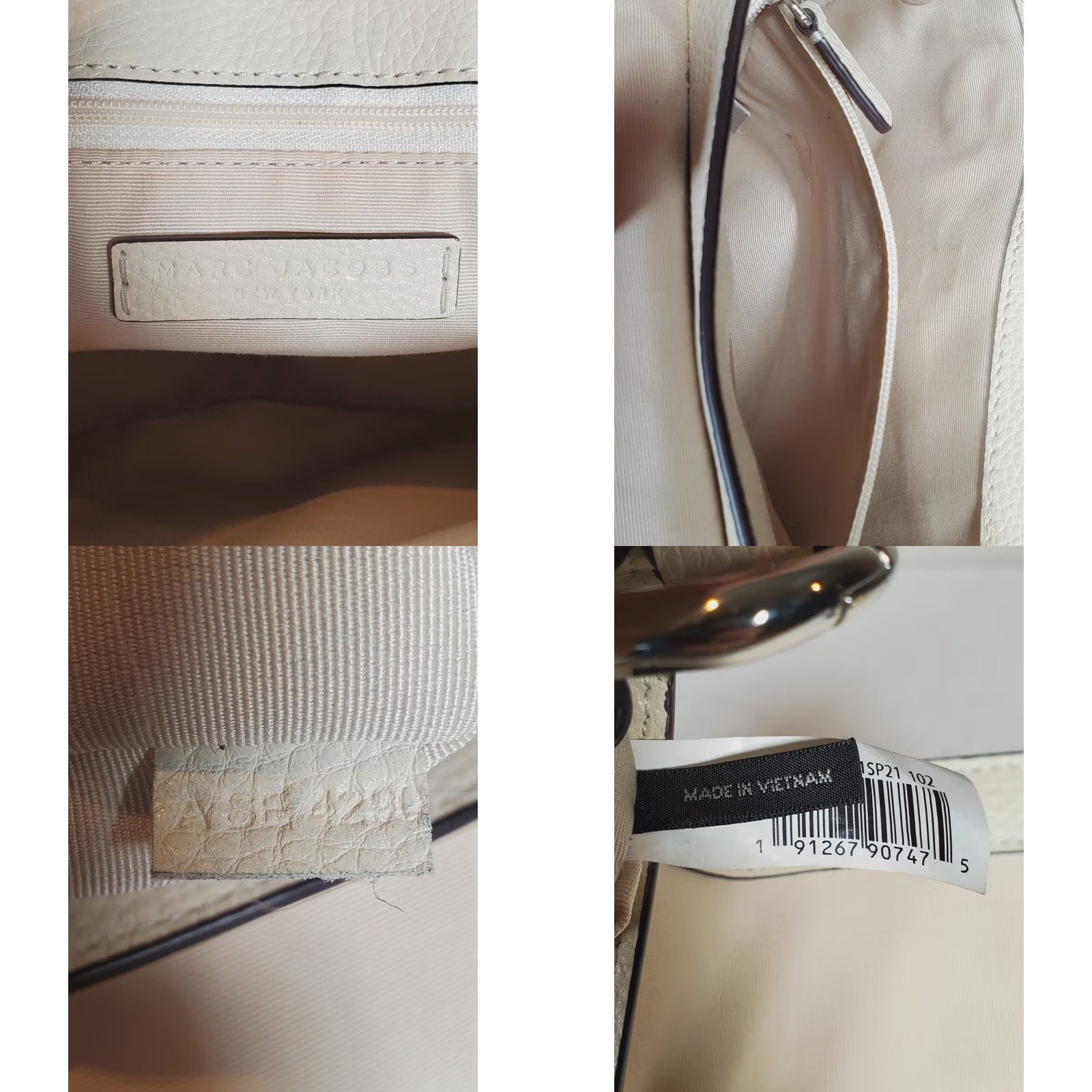 Marc Jacobs Marc Jacobs Maverick Shoulder Bag Cream Pebbled Leather Flap Front Saddle Bag Womens medium Canvas Leather EUC Size ONE SIZE - 9 Thumbnail