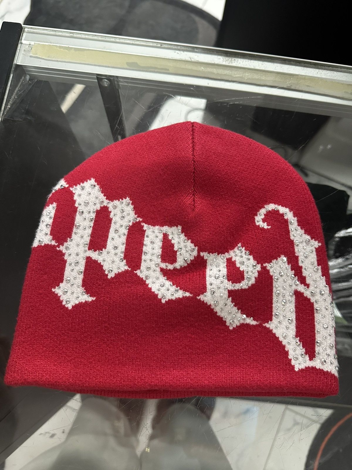 Godspeed Godspeed Rinestone Beanie (Red/White) Size ONE SIZE - 2 Thumbnail
