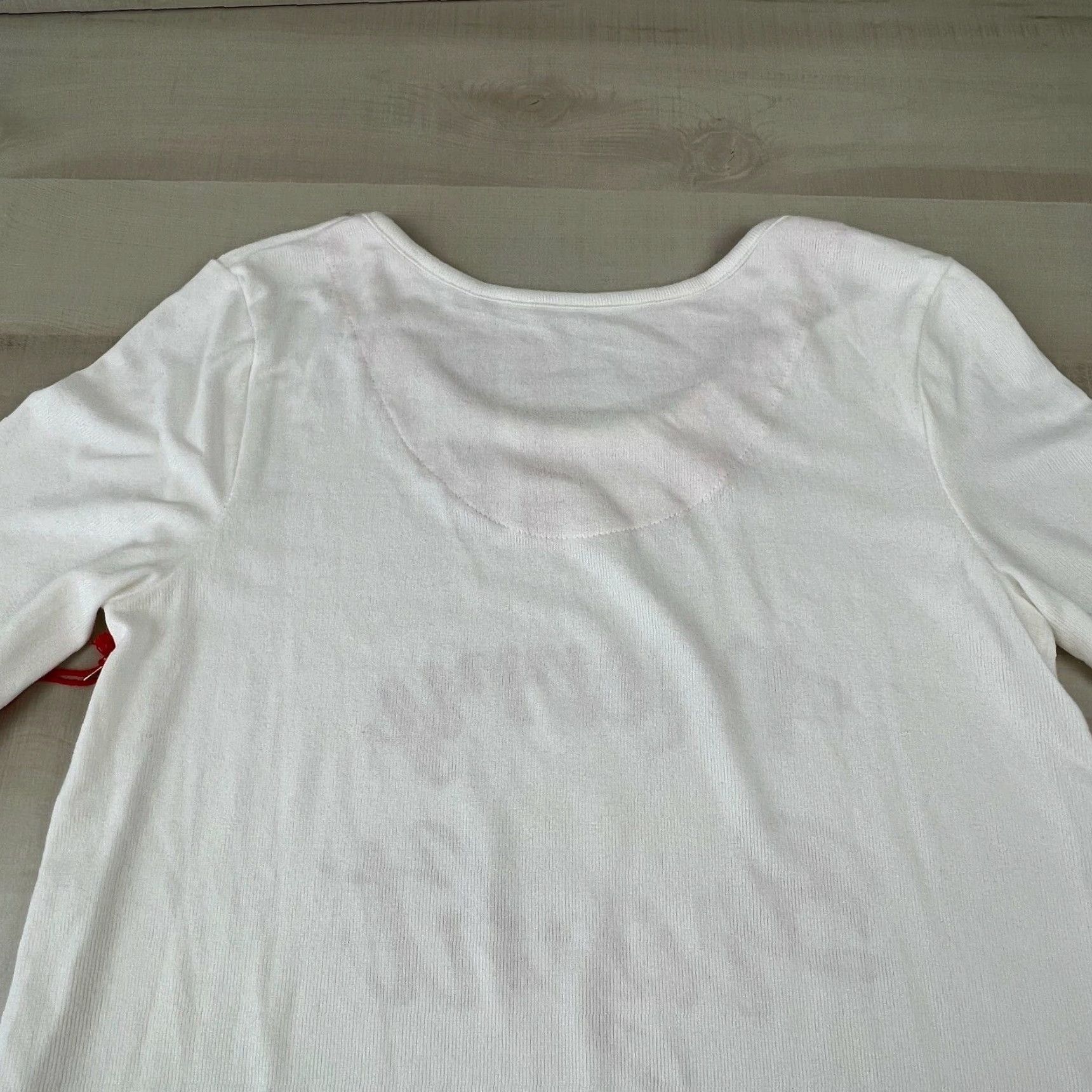 Vintage Mistle Toes Womens Pajama Top Medium Cream Christmas Merry and Bright New - Ivory - Long Sleeve Round Neck Knit Polyester Spandex 2 Piece Top Only"} Size M / US 6-8 / IT 42-44 - 8 Thumbnail