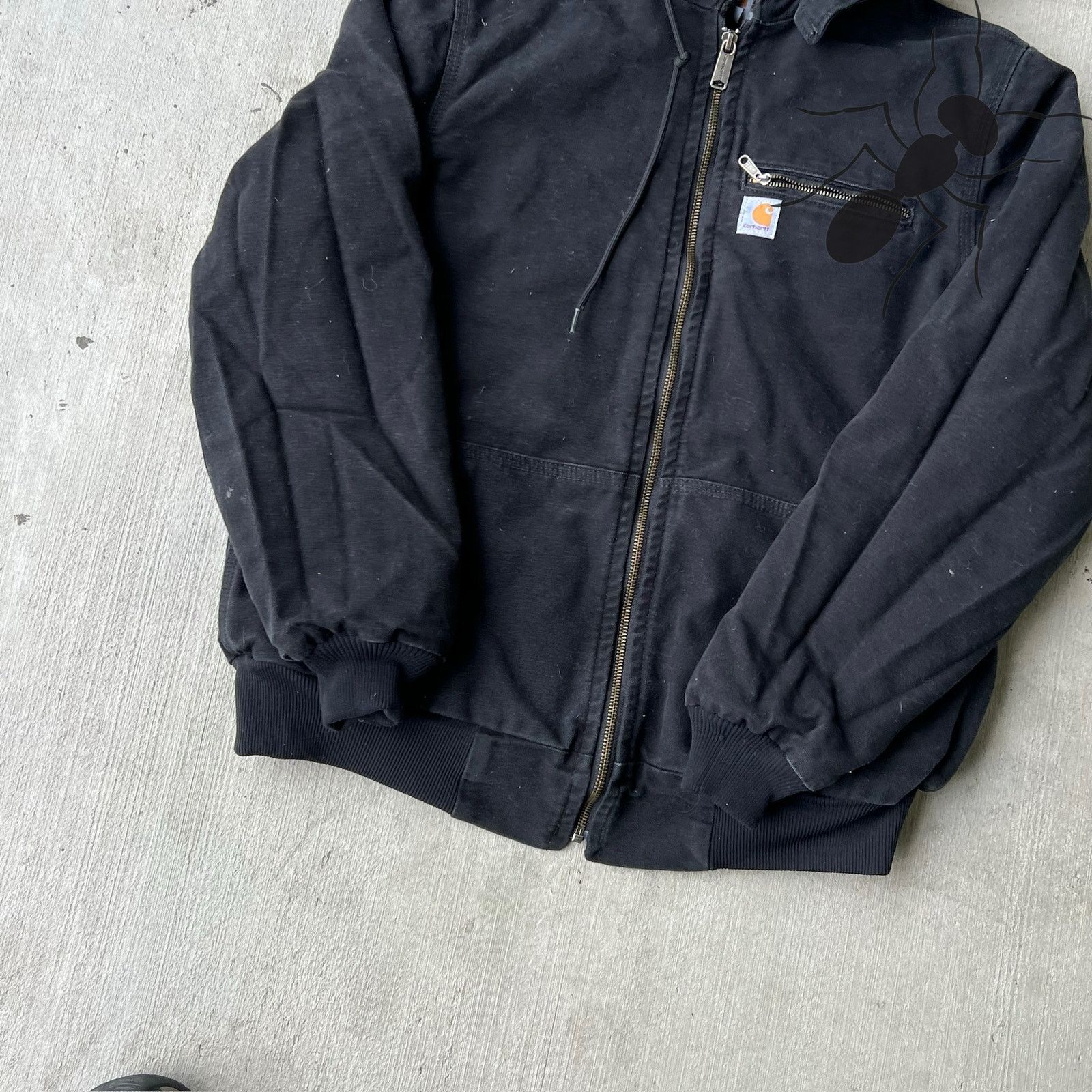 Carhartt × Vintage Carhartt WOMENS black hooded work wear jacket Size US L / EU 52-54 / 3 - 3 Thumbnail