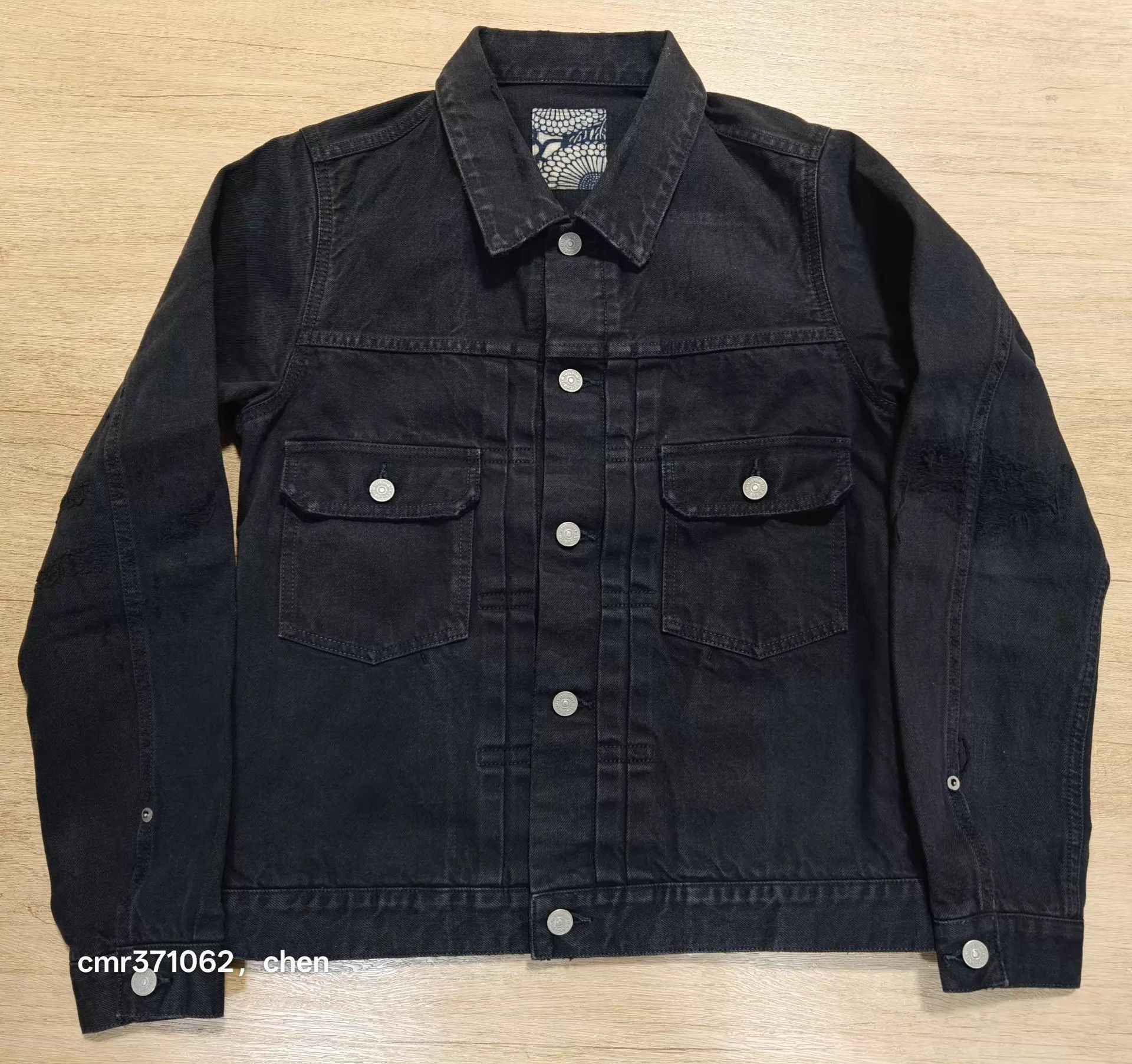 Visvim Black Denim Jacket with Button Front and Pockets Size US M / EU 48-50 / 2 - 1 Thumbnail