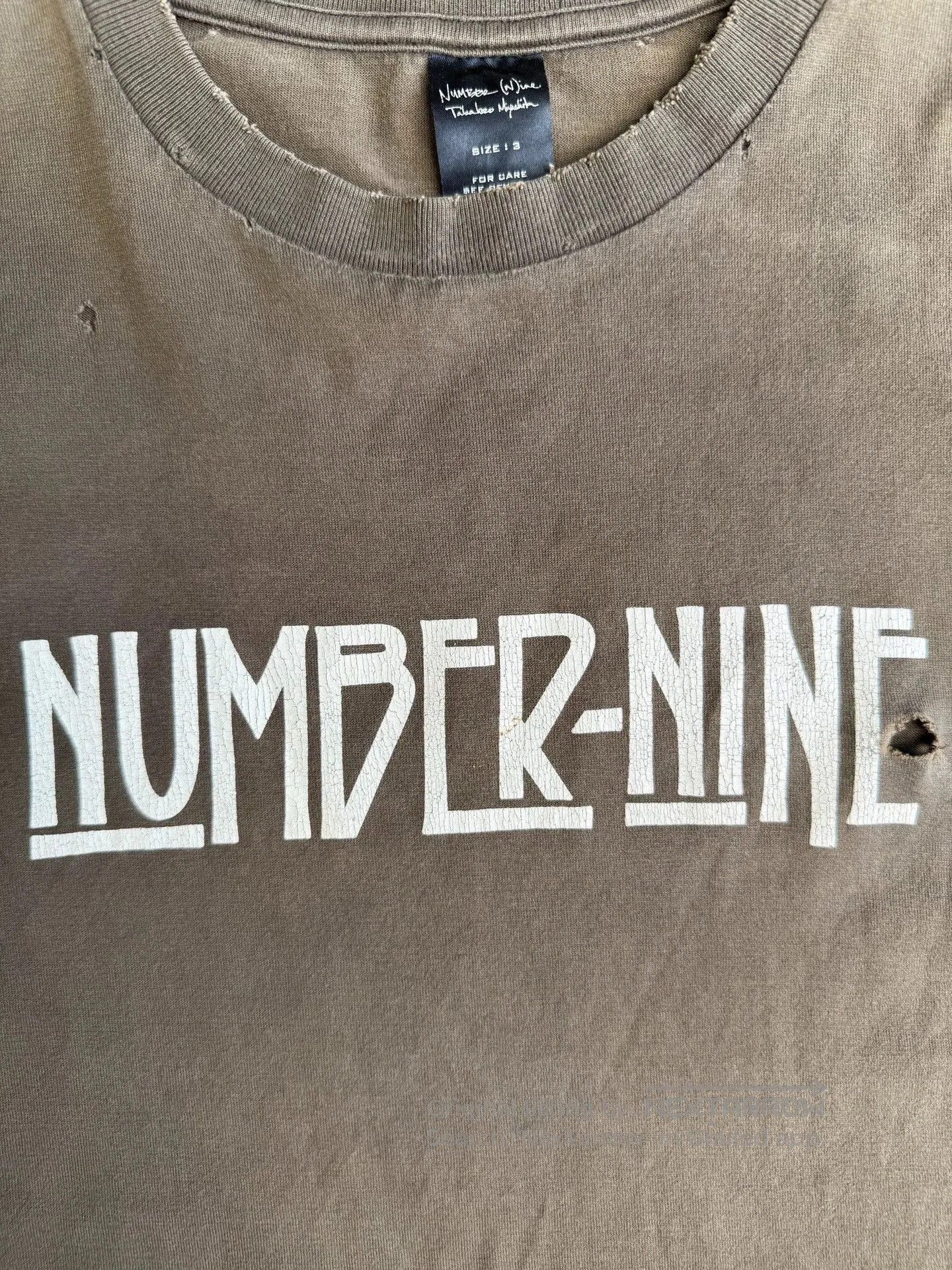 Number (N)ine Brown Short Sleeve Graphic T-Shirt. Size US L / EU 52-54 / 3 - 3 Thumbnail